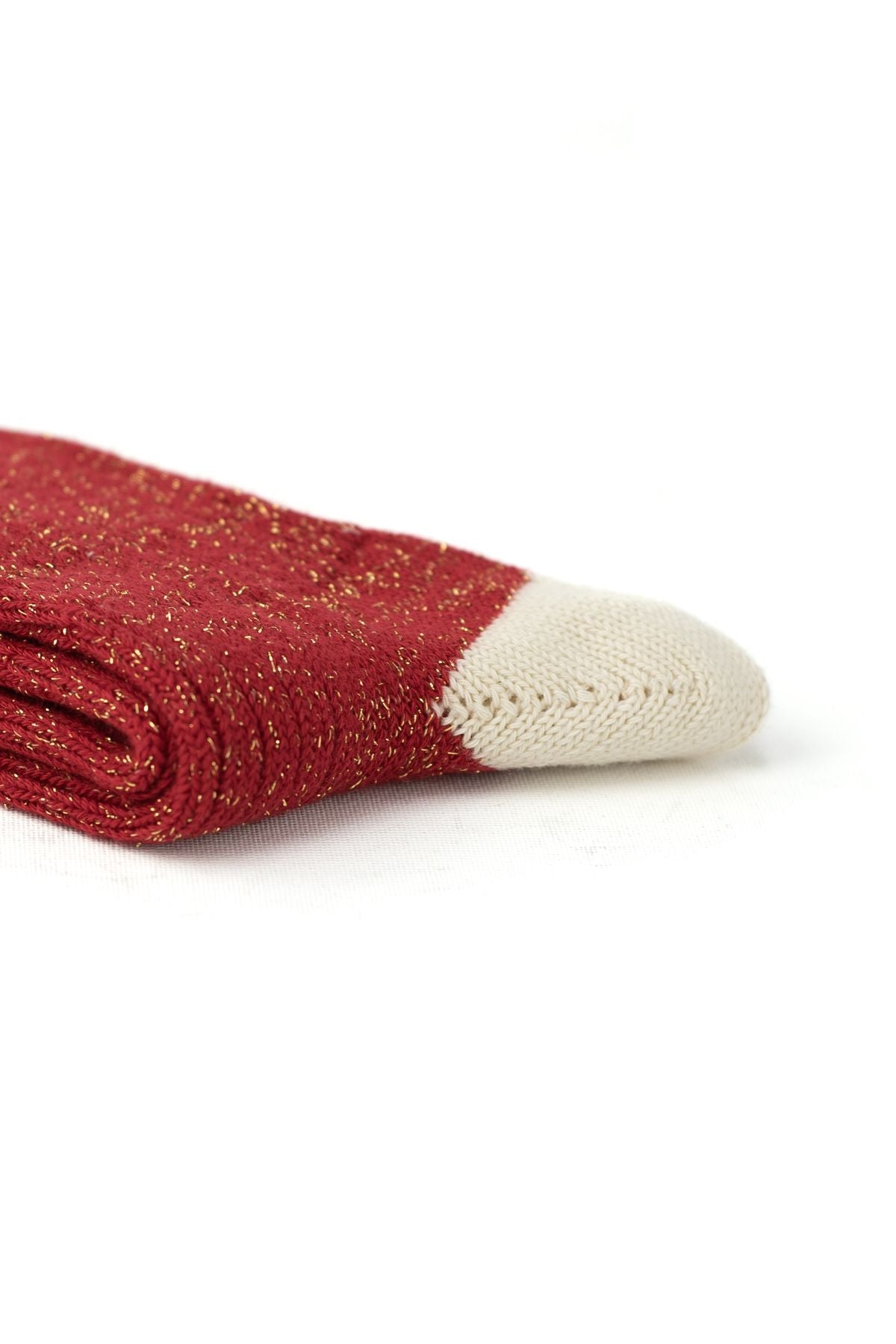 Kadın Kışlık Simli iplikten Pamuk Örme Antibakteriyel Uzun Boğazlı Soket Çorap Takviyeli