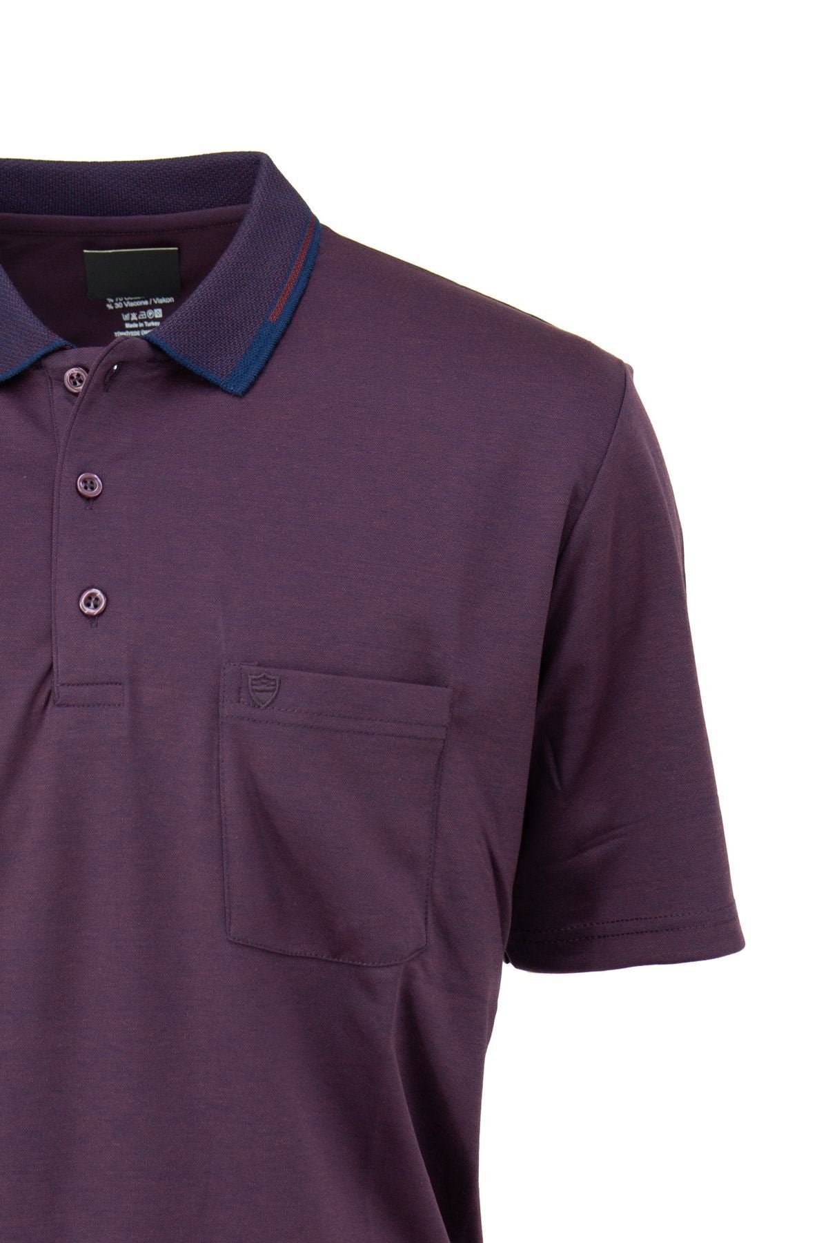 Erkek Polo Yaka Cepli Kısa Kollu Tam Kalıp Premium Pamuklu Merserize Interlok Kumaş T-shirt