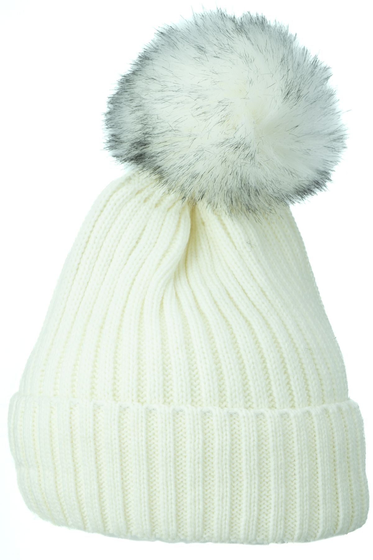 Kadın Kışlık Kalın Ponponlu Bere Pamuklu Katlamalı Sıcak Tutar Esnek Rüzgar Geçirmez Rahat