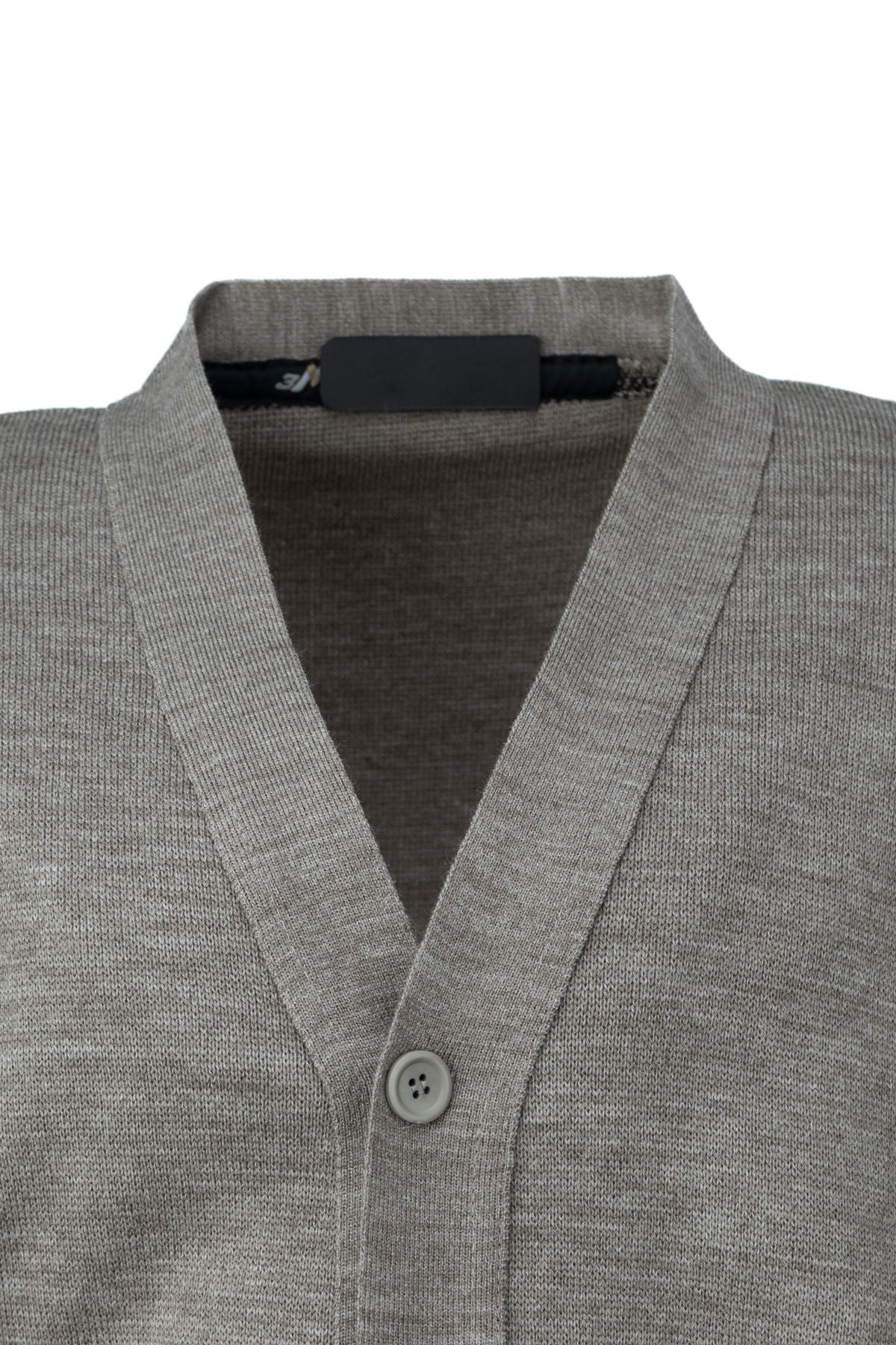 Erkek Kışlık Kalın Yünlü Örme Triko Yelek Düz Motifli Düğmeli Çift Cepli Rahat Kesim V Yaka