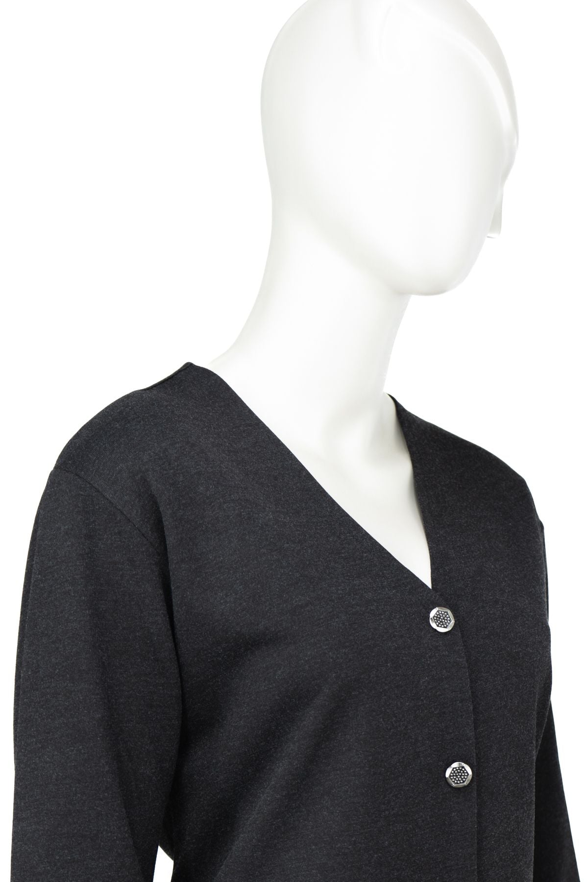 Kadın Kışlık Anne Hırka Ecrin Örme Önü Düğmeli Çift Cepli V Yaka Uzun Kol Klasik Model