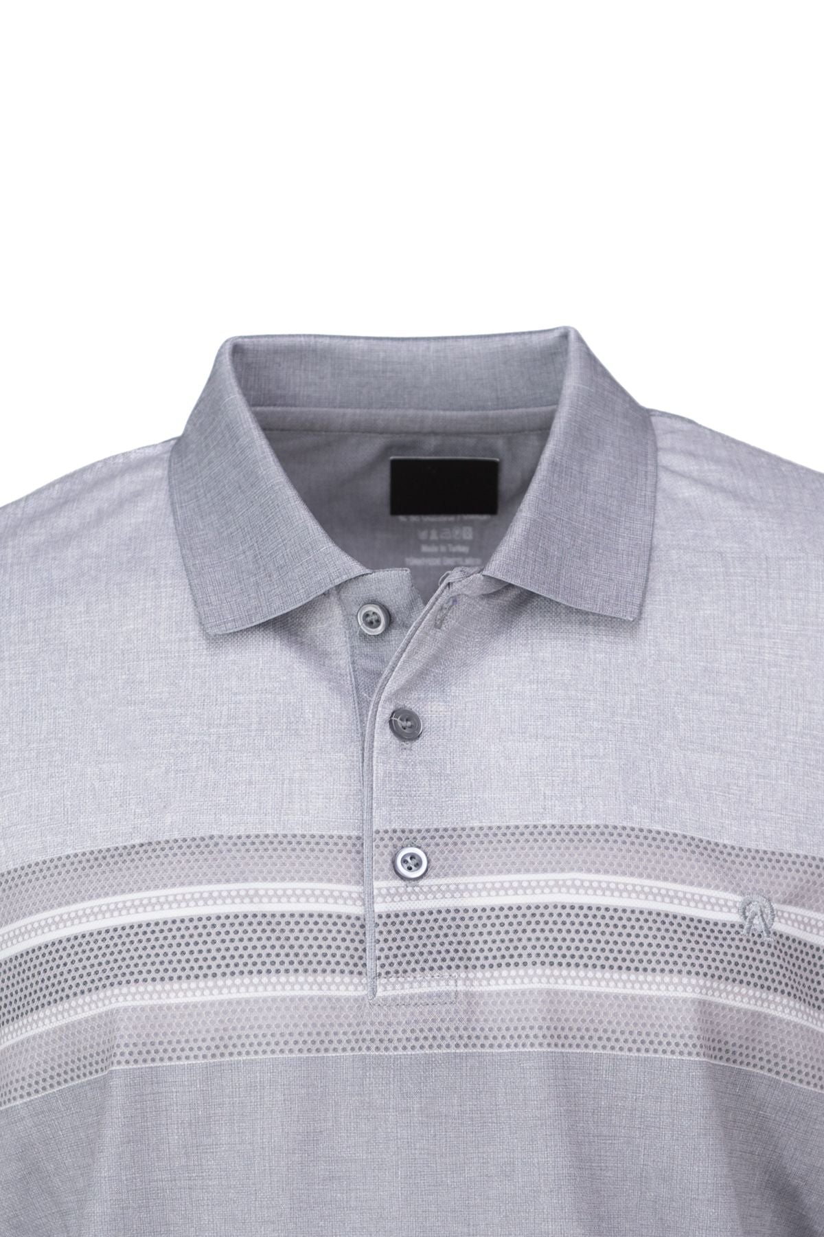 Erkek Pamuklu Merserize Kumaş T-Shirt Cepsiz Polo Yaka Kısa Kollu Çizgi Desenli Tam Kalıp