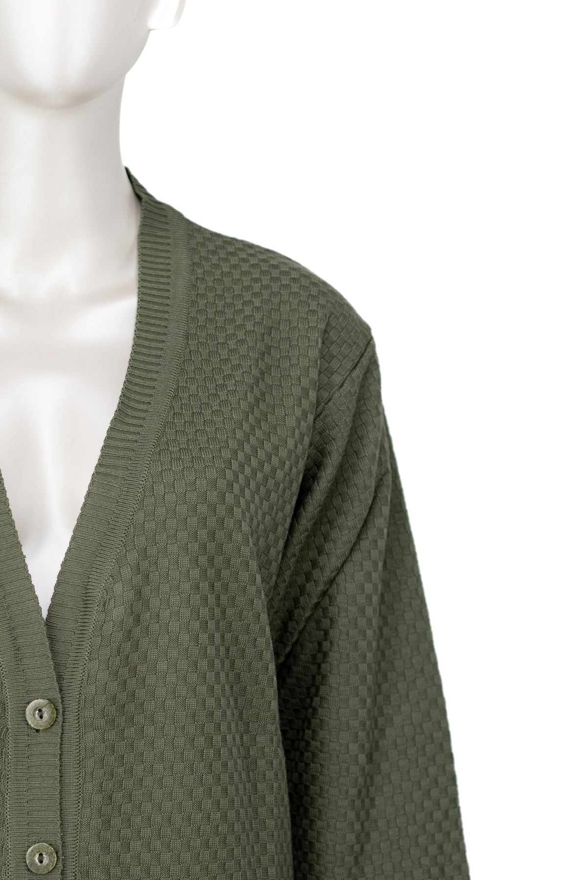 Kadın Mevsimlik Çelik Örme Anne Hırka Çift Cepli Düğmeli Klasik Rahat Kesim Tam Kalıp