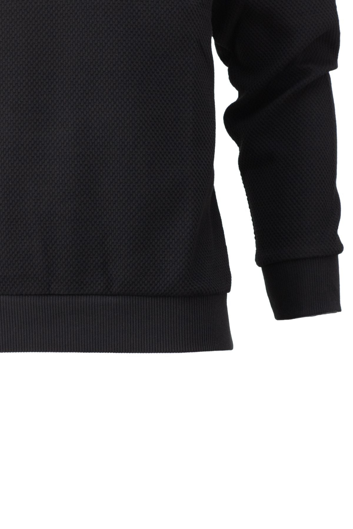 Erkek Mevsimlik Düğmeli Polo yaka Cepli Tam Kalıp Petek Model Pamuklu Kumaş Sweatshirt