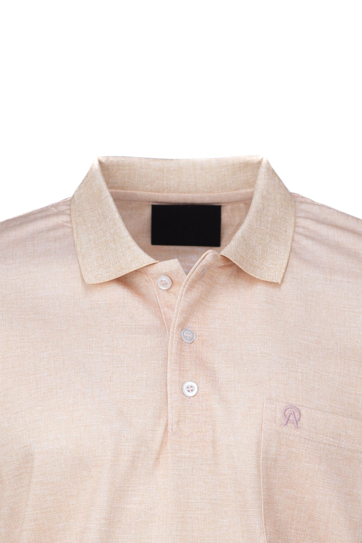 Erkek Pamuklu Merserize Kumaş T-Shirt Polo Yaka Kısa Kollu Kendinden Desenli Tam Kalıp