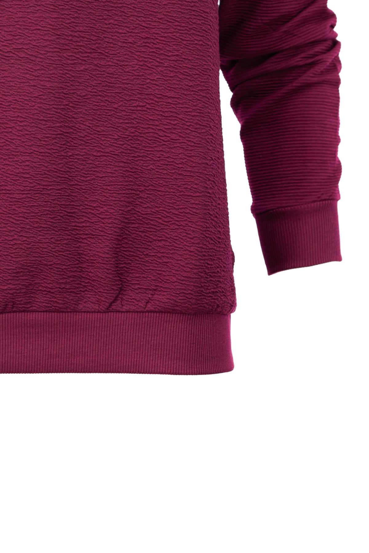 Erkek Mevsimlik Doğal Pamuklu Şık Sweatshirt Bisiklet Yaka Panolu Rahat Kesim Tam Kalıp