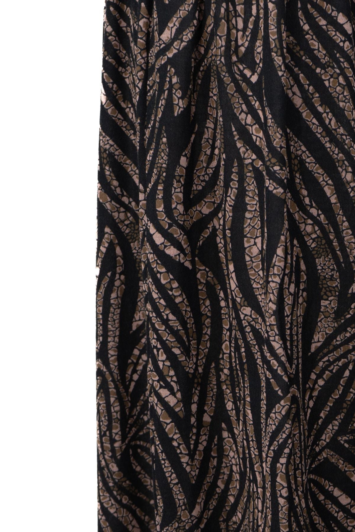 Kadın Kışlık Anne Balık Etek Viskon Kumaş Tual Desenli Beli Lastikli Rahat Kesim Tam Kalıp