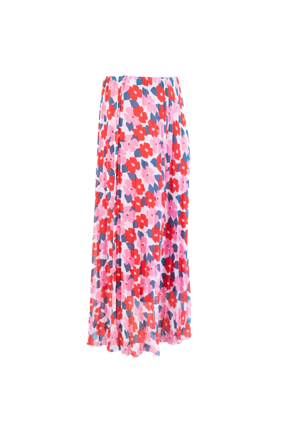 Kadın Premium Şifon Etek Bahar Çiçeği Desenli Beli Lastikli Rahat Kesim Astarlı