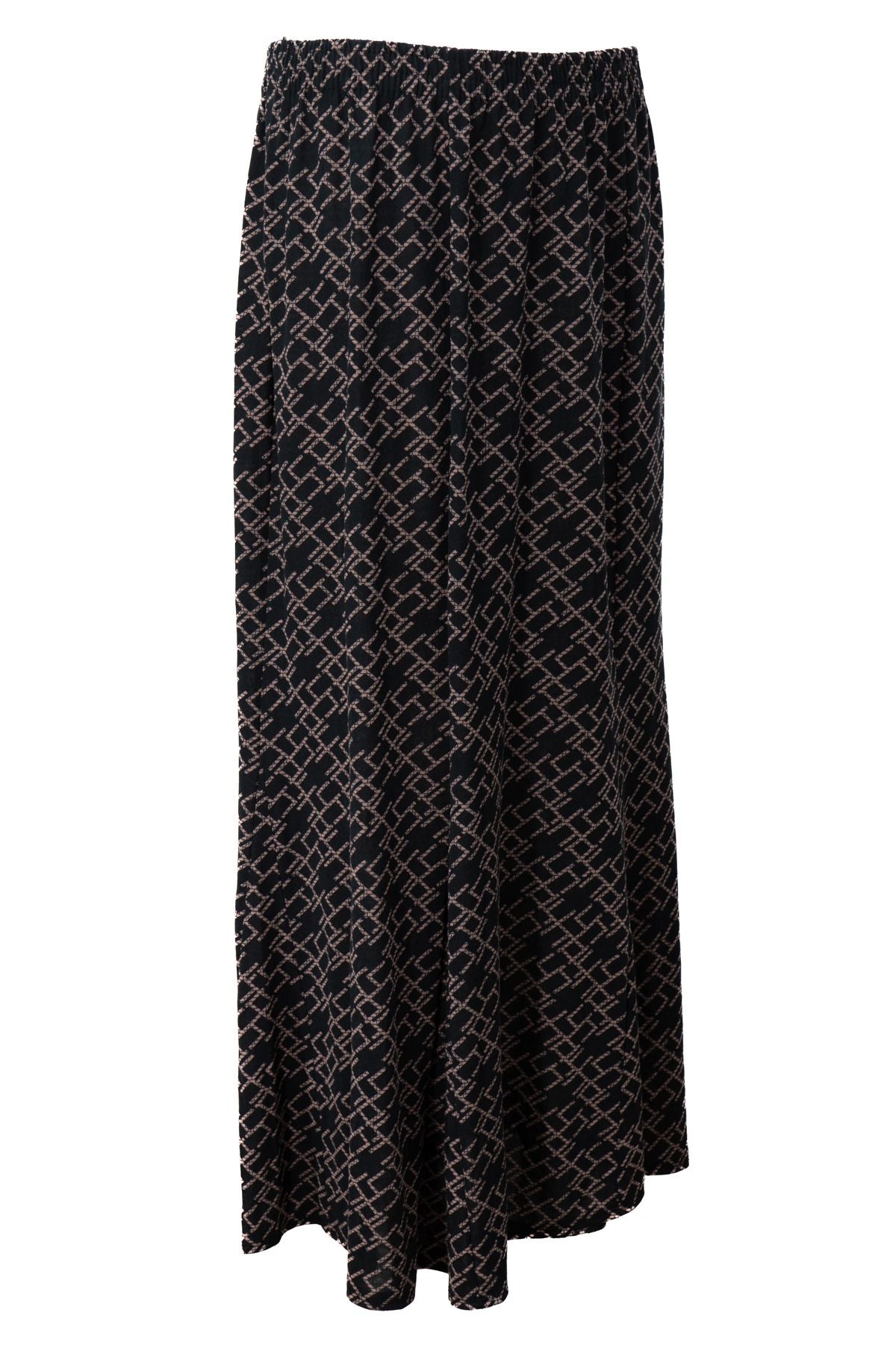 Kadın Kışlık Anne Balık Etek Viskon Kumaş Tual Desenli Beli Lastikli Rahat Kesim Tam Kalıp