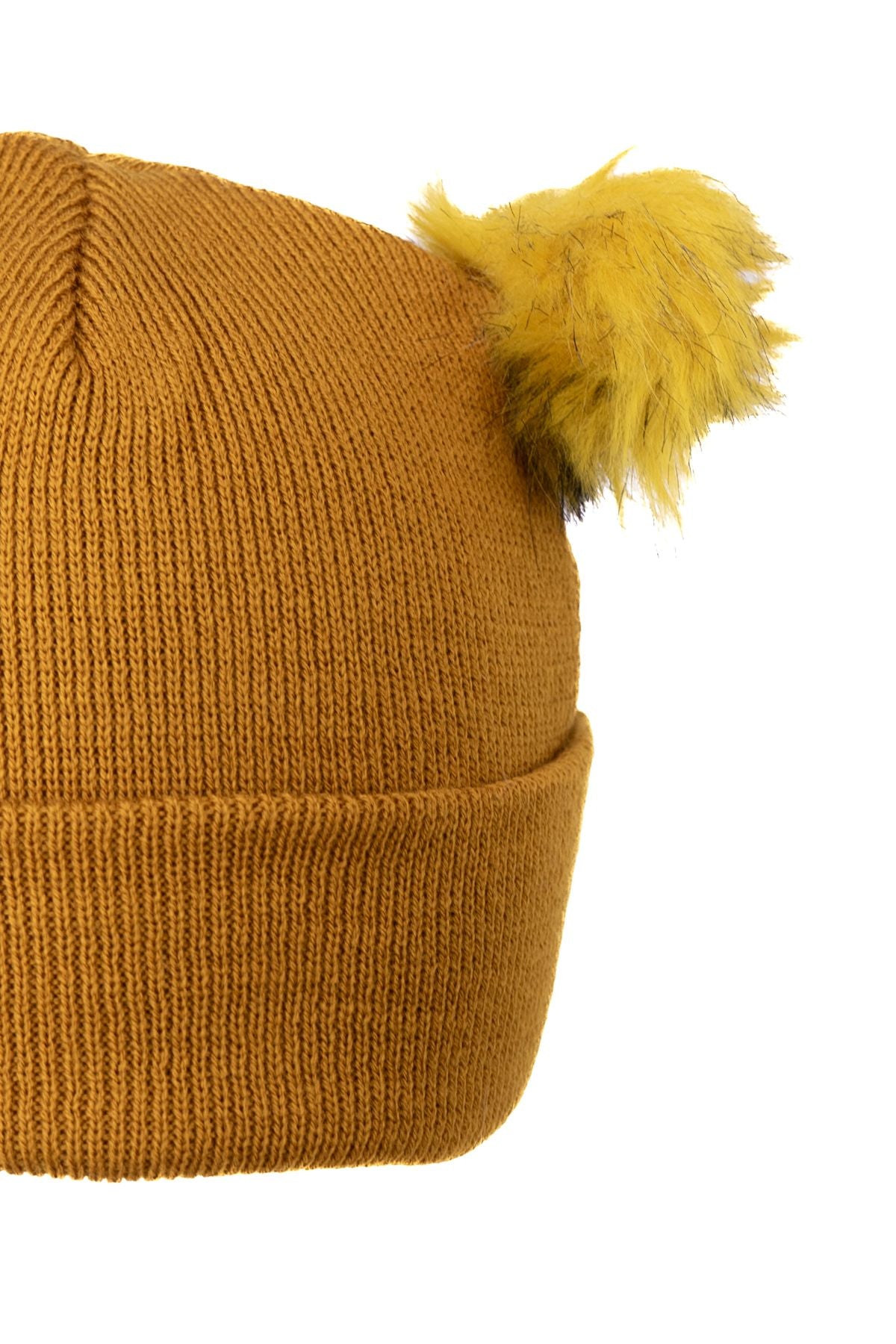 Kız Çocuk Kışlık Kalın Bere Çift Ponpon Model Pamuklu Katlamalı Sıcak Tutar Esnek Rahat