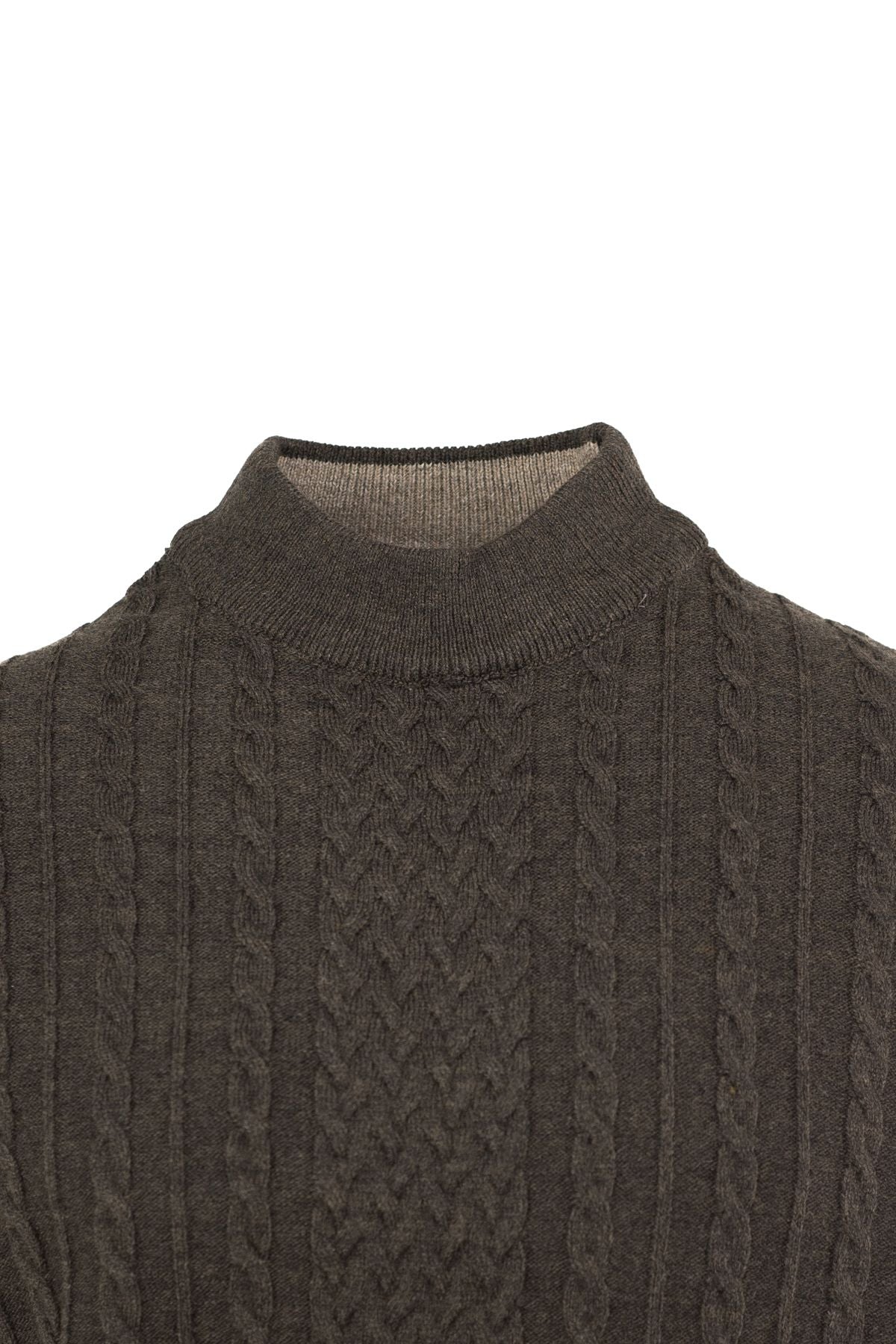 Erkek Kışlık Desenli Yarım Balıkçı Yaka Rahat Tam Kalıp Kalın Premium Yünlü Dokuma Kazak