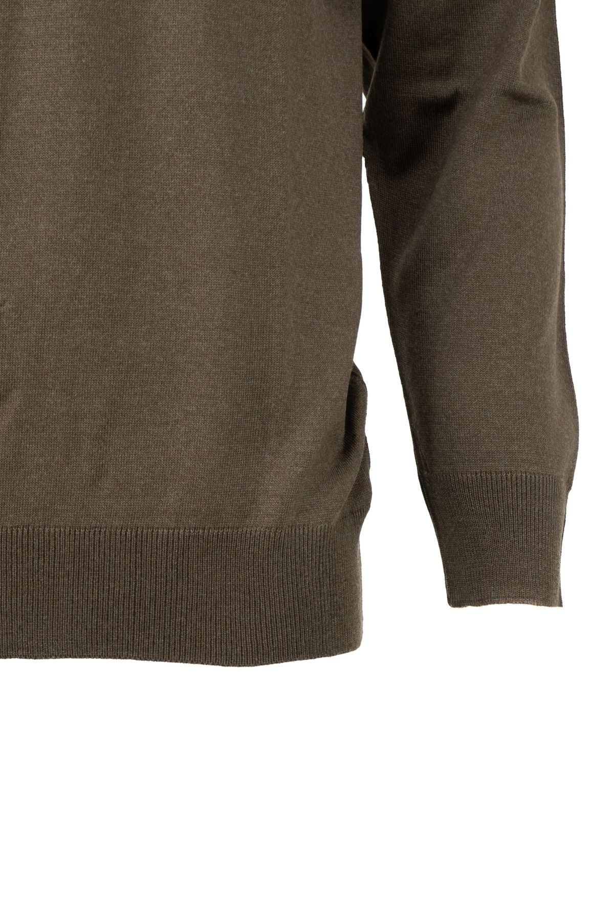 Erkek Yün Tarzı Örme Polo Yaka Kazak Uzun Kollu Klasik Model Cepli Rahat Kesim Tam Kalıp