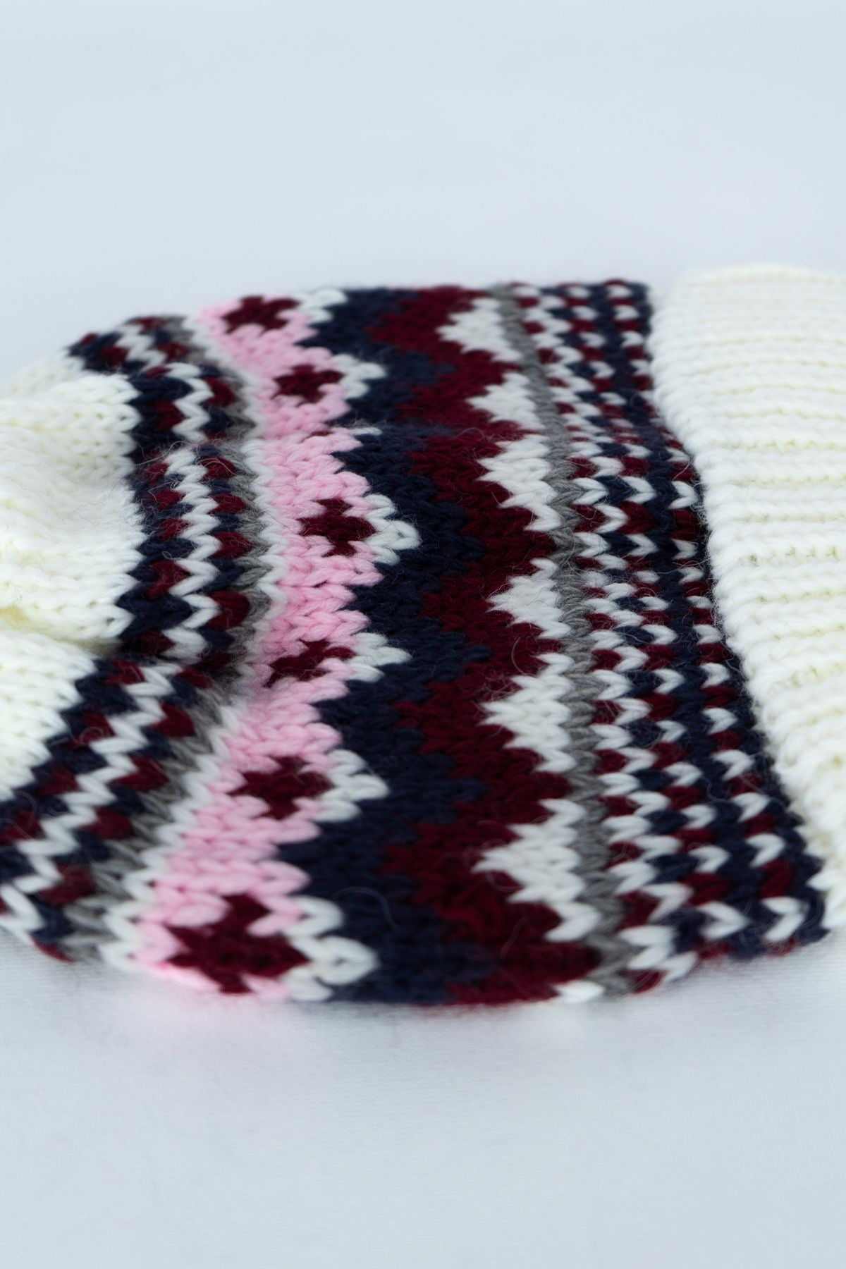 Kadın Kışlık Kalın Ponponlu Bere Pamuklu Katlamalı Şık Tasarım Sıcak Tutar Esnek Rahat