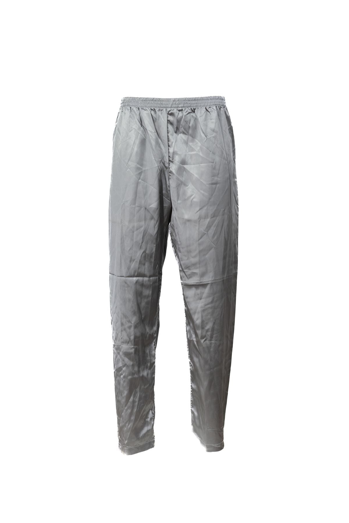 Erkek Saten Kumaş Pijama Pantolon Düz Renk Beli Lastikli Cepsiz Geniş Paça Rahat Kesim