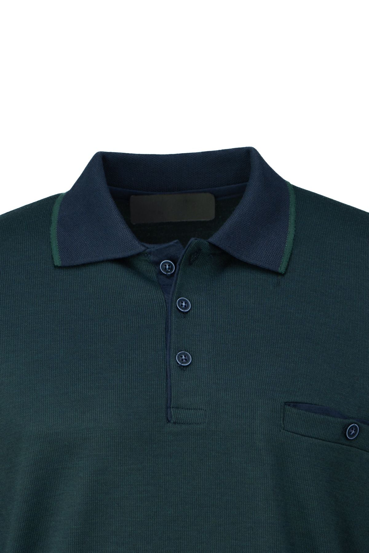 Erkek Kışlık Kazak Pamuklu Dokuma Düğmeli Polo Yaka Cepli Uzun Kollu Tarih Desenli Rahat