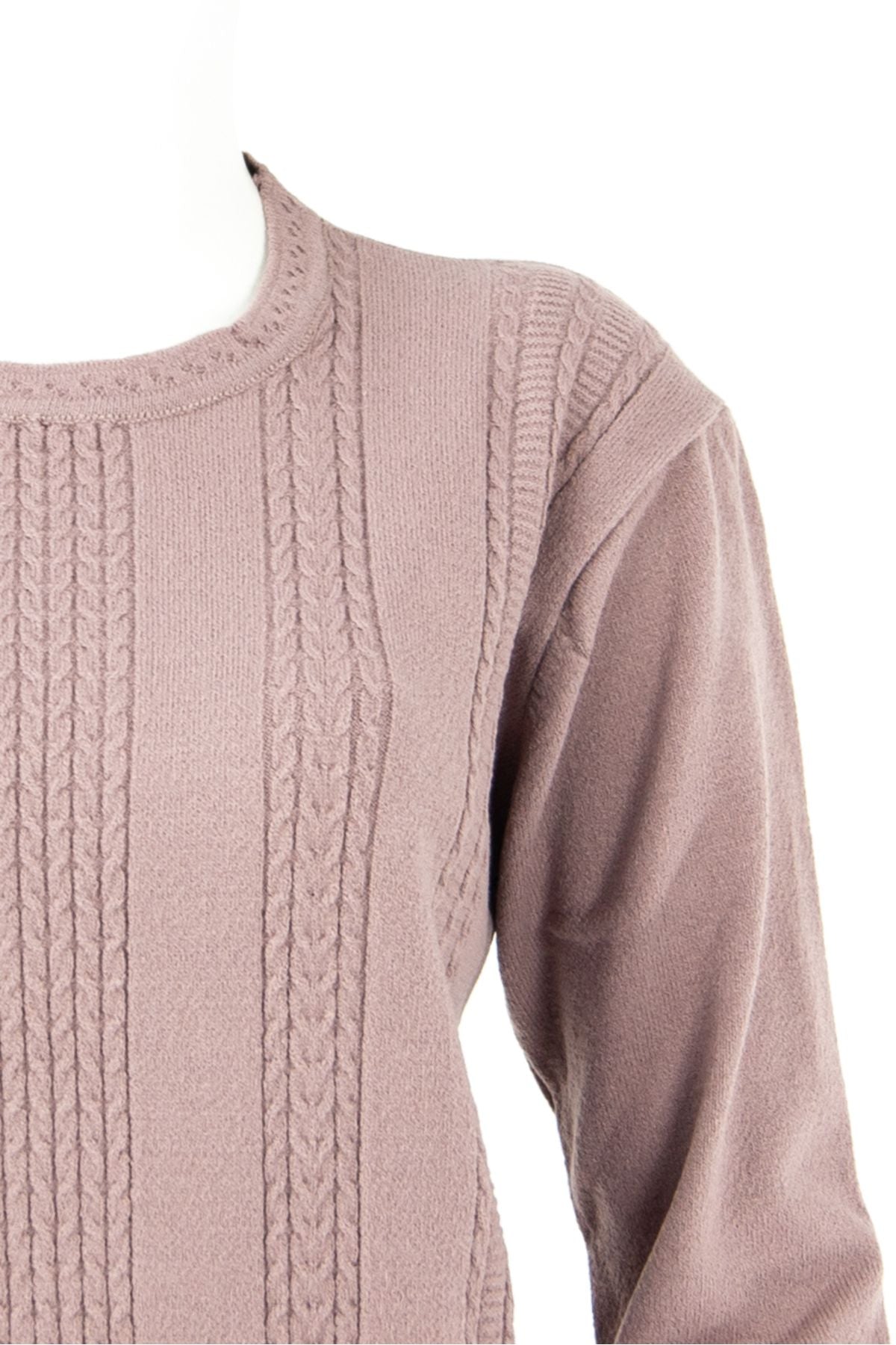 Kadın Anne Kazak Kışlık Klasik Motifli Normal Kesim Bisiklet Yaka Pamuklu Kardelen Dokuma