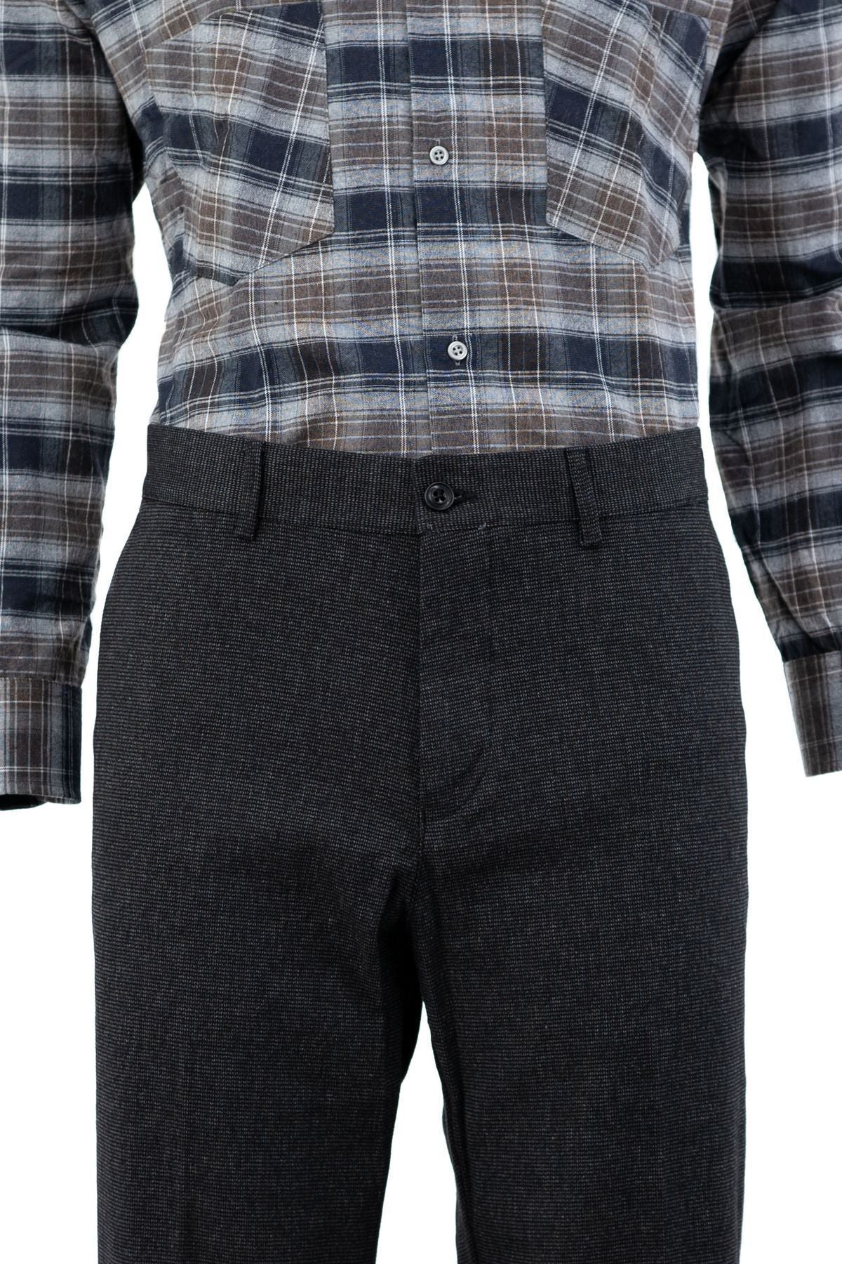 Erkek Mevsimlik Düz Paça Yandan Cepli Rahat Tam Kalıp Klasik Pamuklu Kanva Kumaş Pantolon