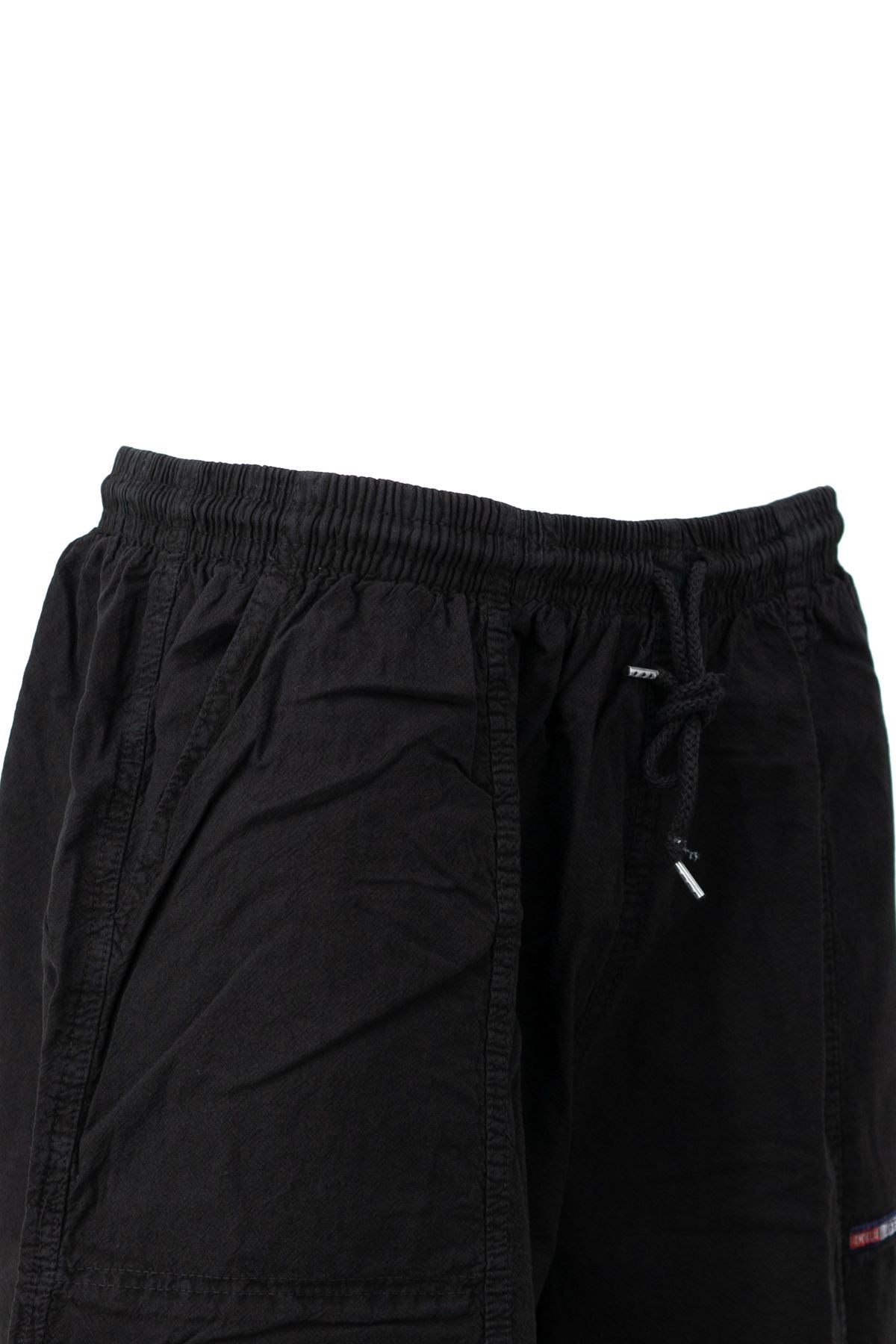 Erkek %100 Saf Pamuk Kumaş Bermuda Şort Düz Paça Cepli Beli Bağcıklı Rahat Tam Kalıp