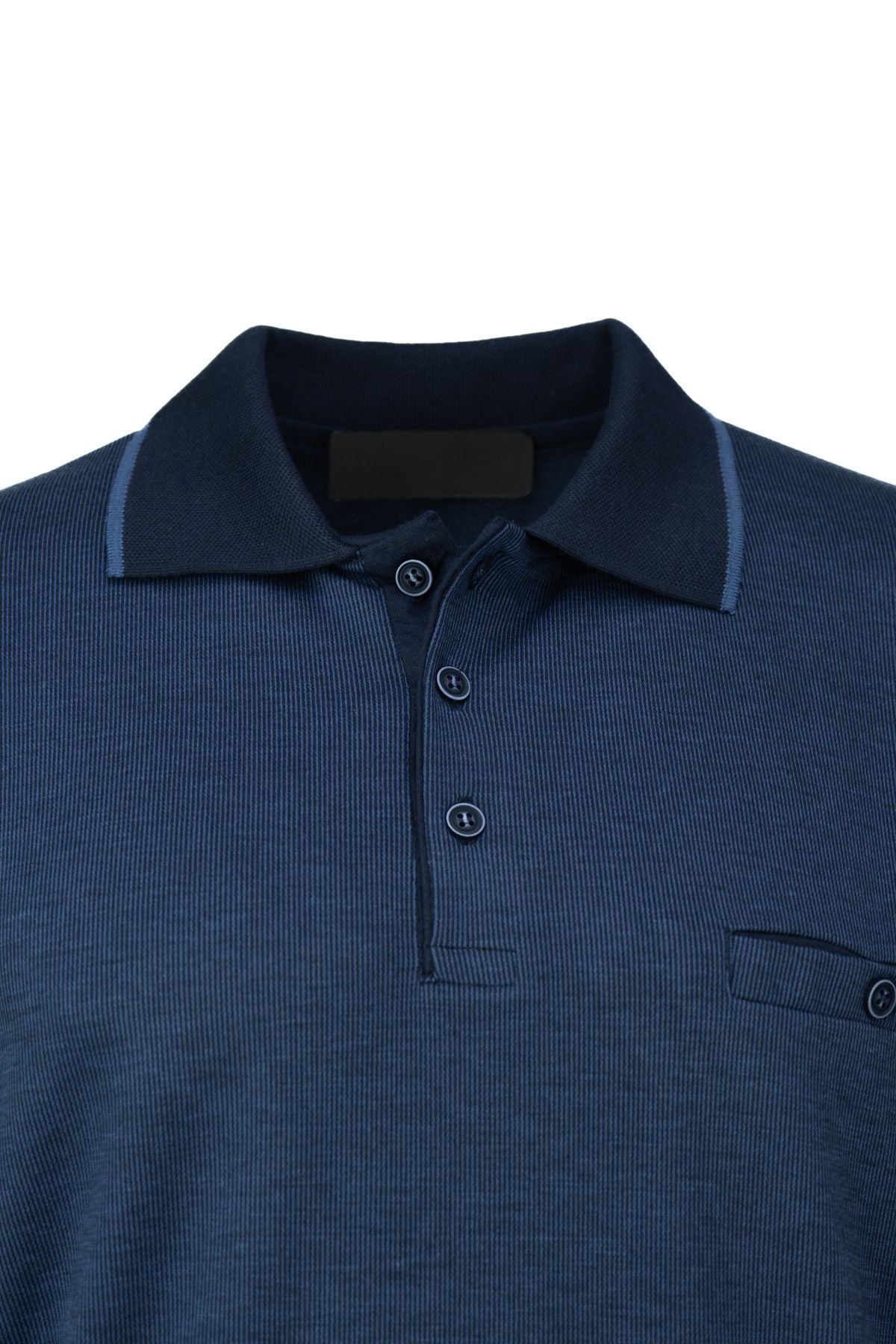 Erkek Kışlık Kazak Pamuklu Dokuma Düğmeli Polo Yaka Cepli Uzun Kollu Tarih Desenli Rahat