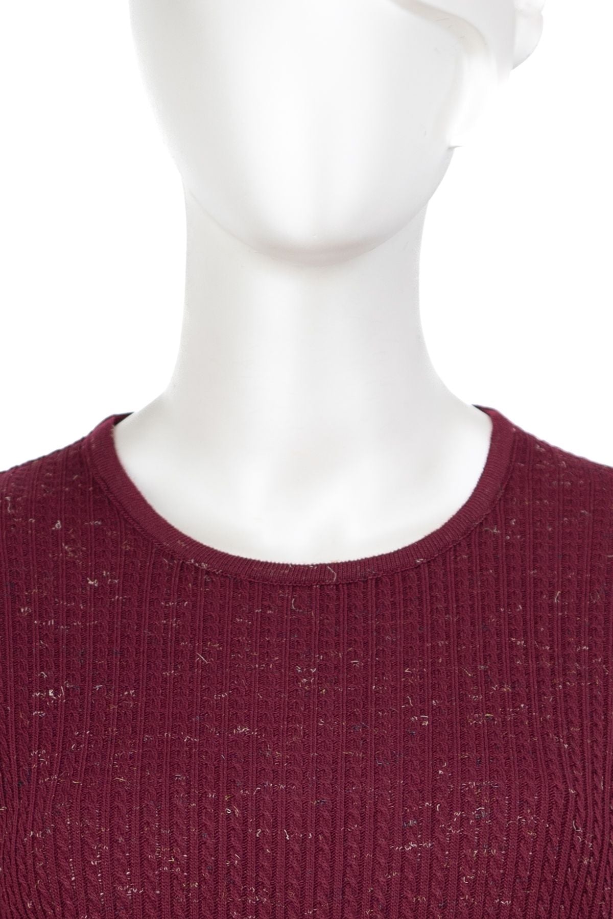 Kadın Kışlık Pamuklu Örme İnce Triko Anne Kazak yuvarlak Yaka Desenli Uzun Kol Tam Kalıp