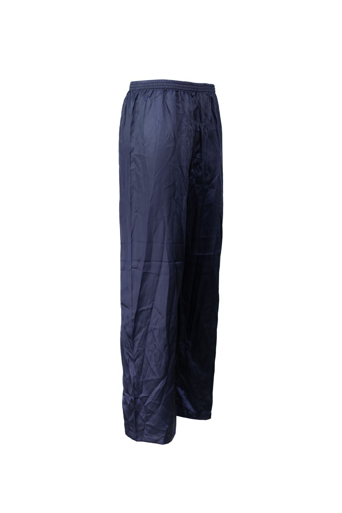 Erkek Saten Kumaş Pijama Pantolon Düz Renk Beli Lastikli Cepsiz Geniş Paça Rahat Kesim