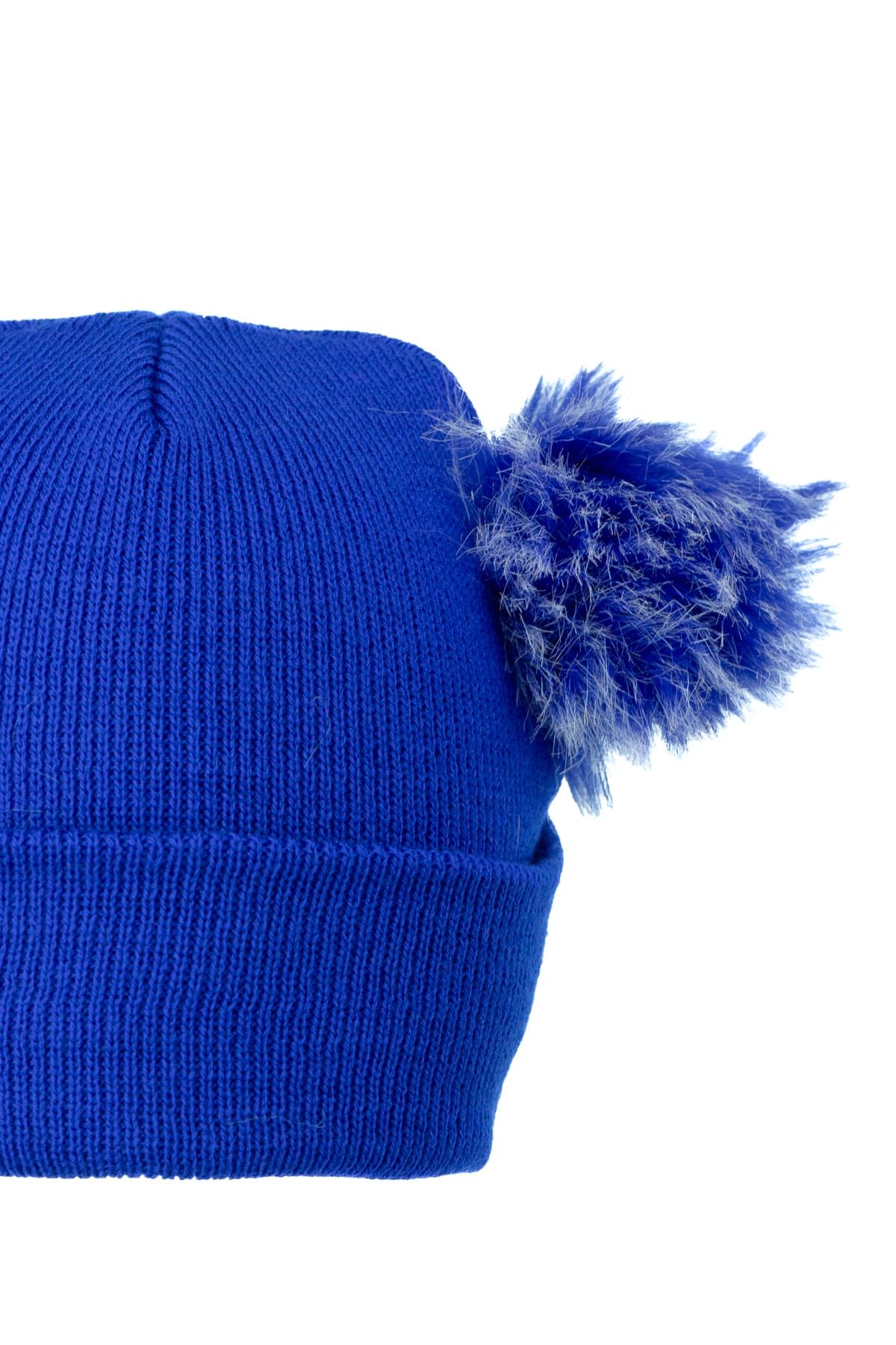 Kız Çocuk Kışlık Kalın Bere Çift Ponpon Model Pamuklu Katlamalı Sıcak Tutar Esnek Rahat