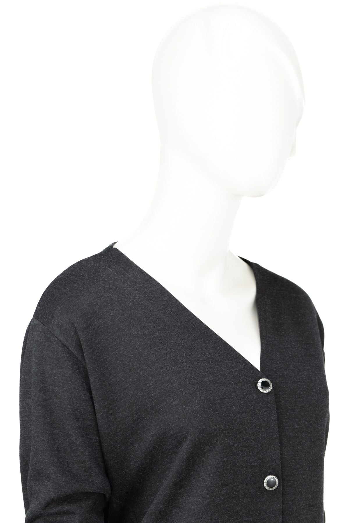 Kadın Kışlık Anne Uzun Hırka Ecrin Örme Boydan Düğmeli V Yaka Çift Cepli Manzara Model