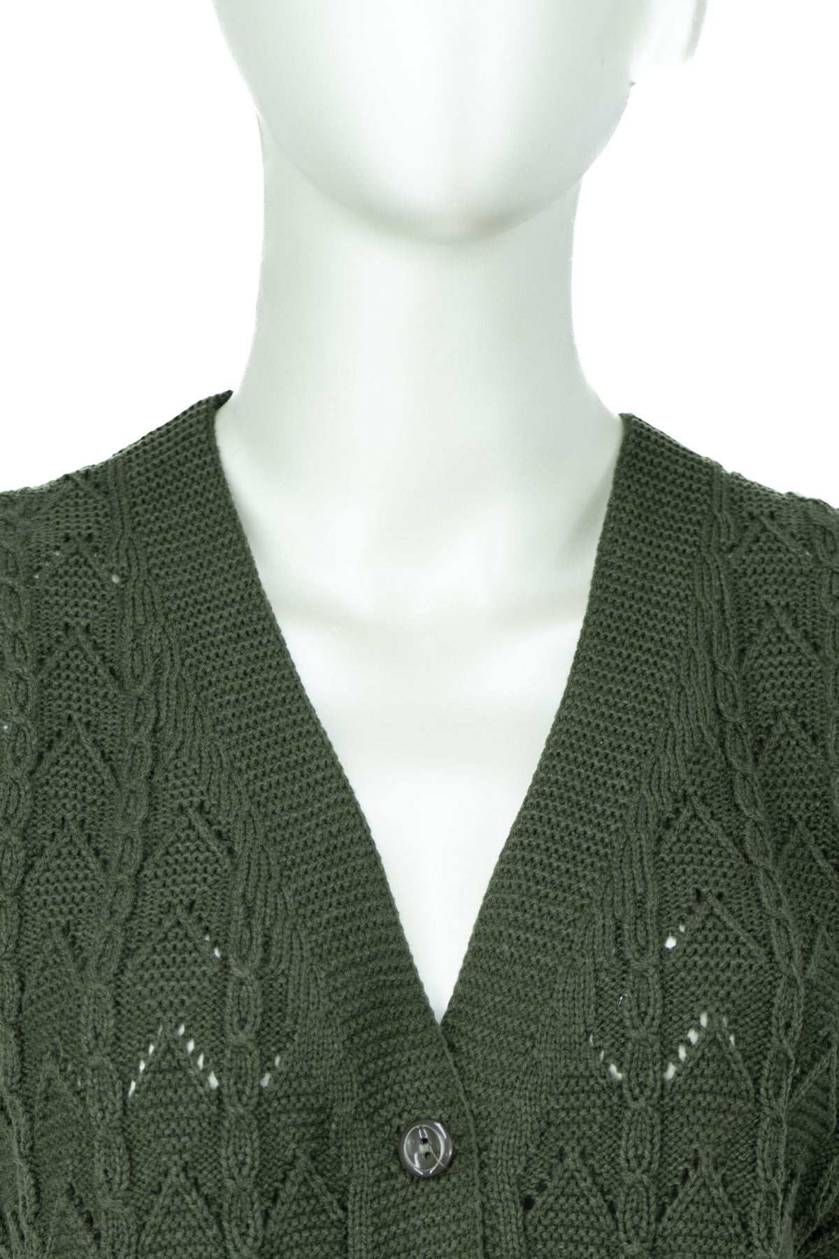 Kadın Kışlık Pamuklu Triko Örme Anne Yelek Bahar Model Önden Düğmeli Çift Cepli Rahat Kesim