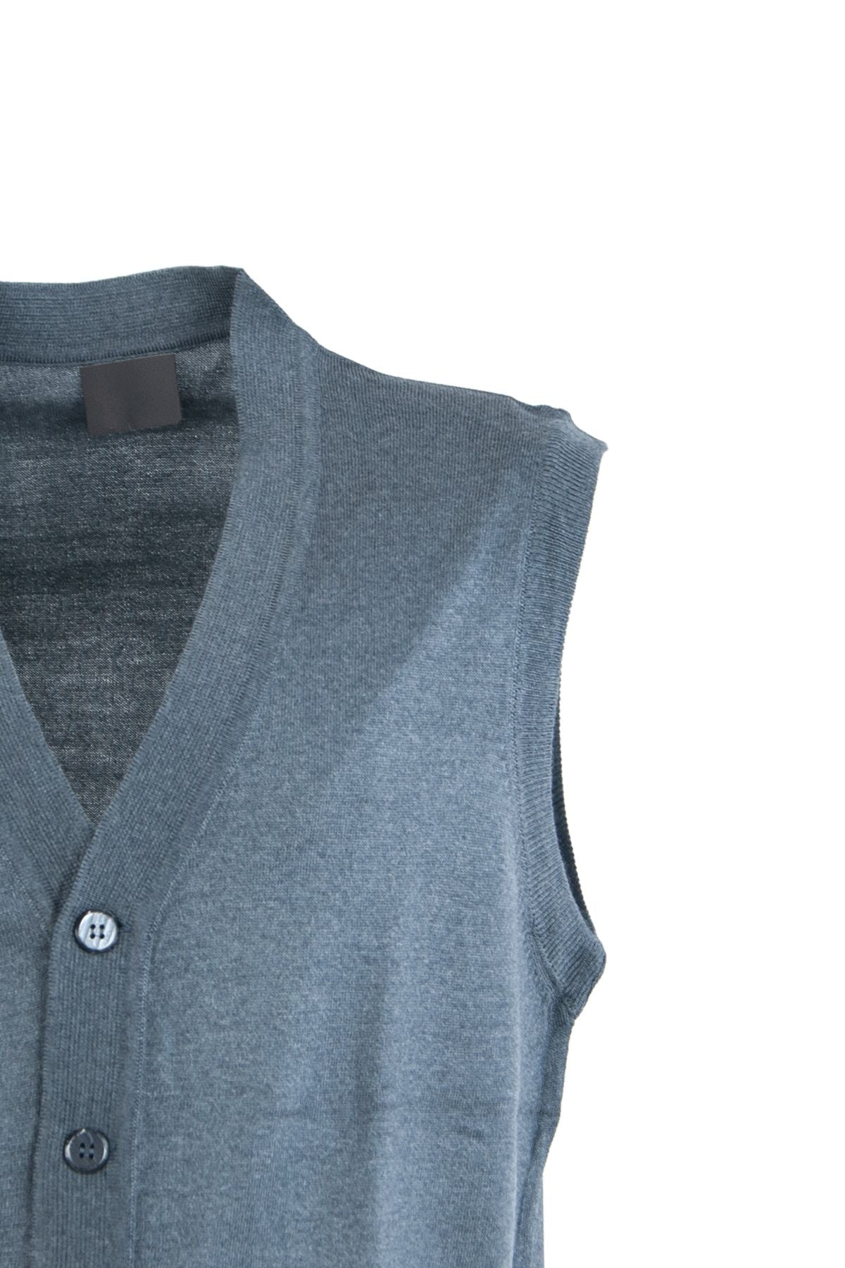 Erkek V Yakalı Düğmeli Cepli Klasik Model Rahat Kesim Tam Kalıp Yünlü Dokuma Yelek