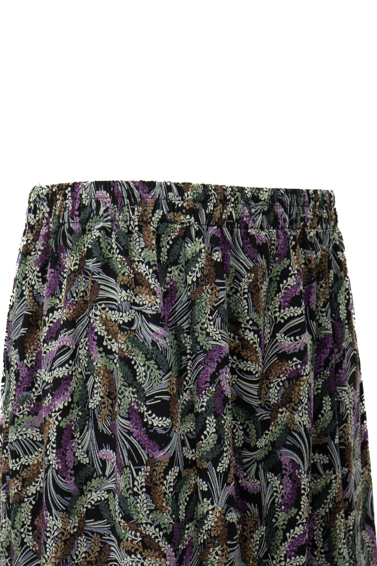 Kadın Anne Parçalı Etek Viskon Kumaş Sümbülüm Desenli Beli Lastikli Düz Renk Rahat Kesim