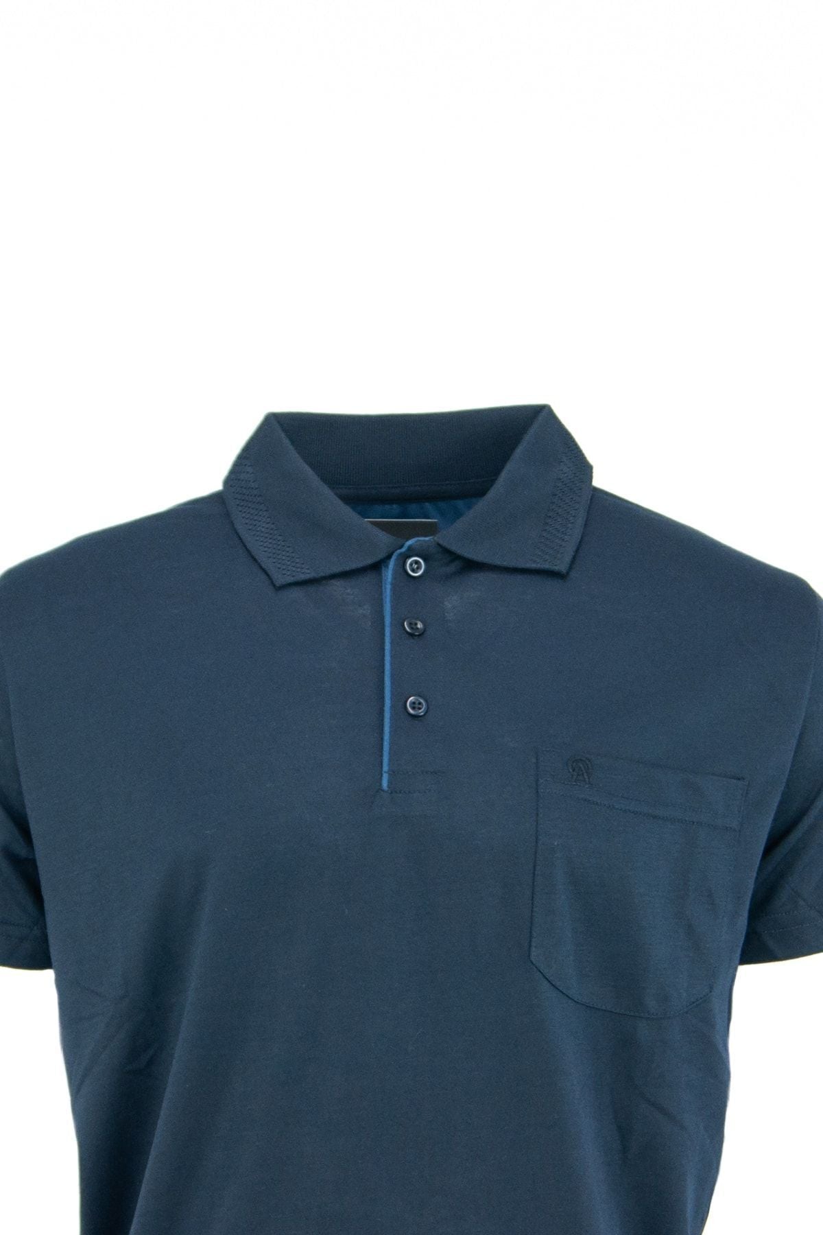 Erkek Polo Yaka Arma Cepli Kısa Kollu Düz Renk Normal Kesim Premium Pamuklu Kumaş T-shirt
