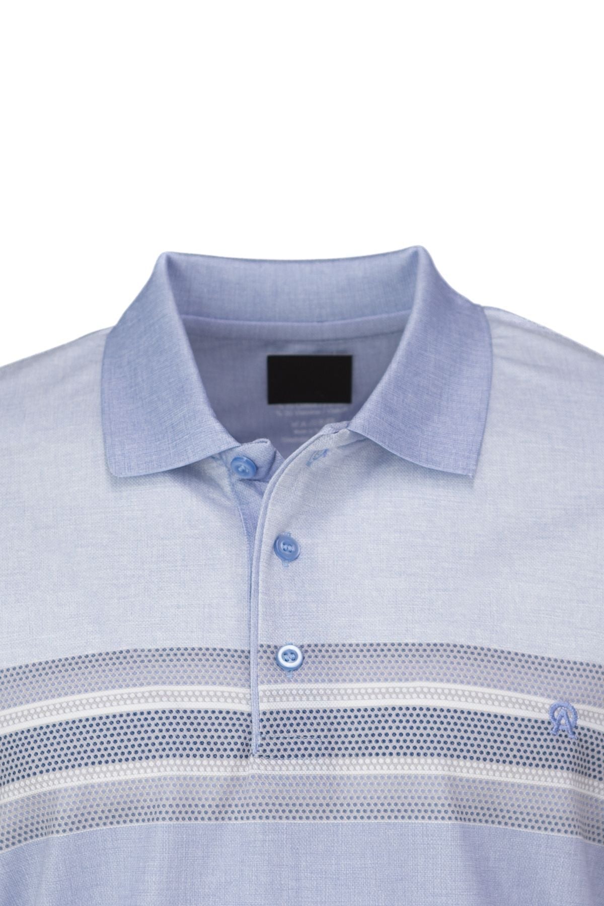 Erkek Pamuklu Merserize Kumaş T-Shirt Cepsiz Polo Yaka Kısa Kollu Çizgi Desenli Tam Kalıp