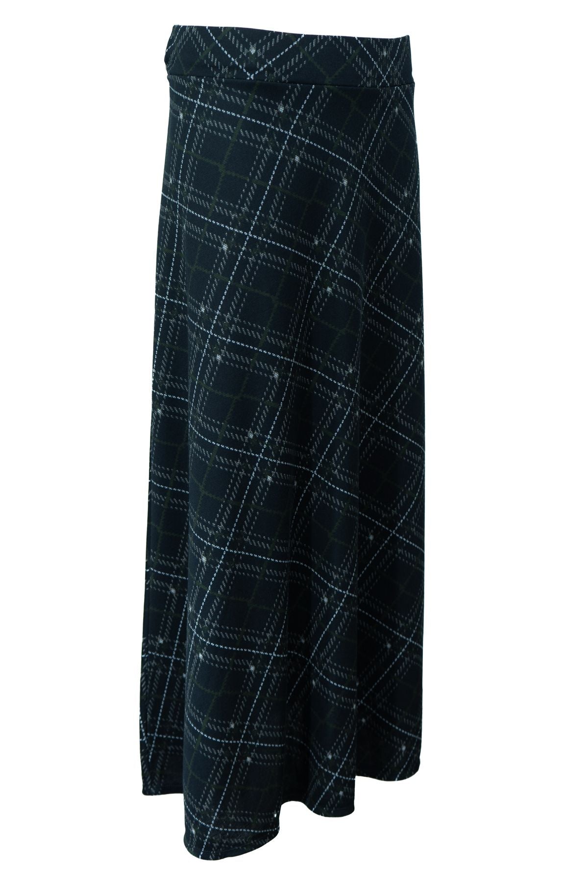 Kadın Kışlık Anne Çan Etek Ekose Kumaş Lecco Desenli Beli Lastikli Rahat Kesim Tam Kalıp