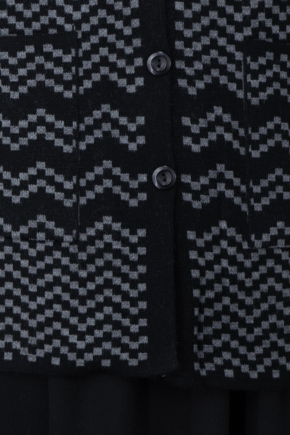 Kadın Kışlık Anne Yelek Pamuklu Triko Örme Klasik Akasya Motifli Önden Düğmeli Çift Cepli