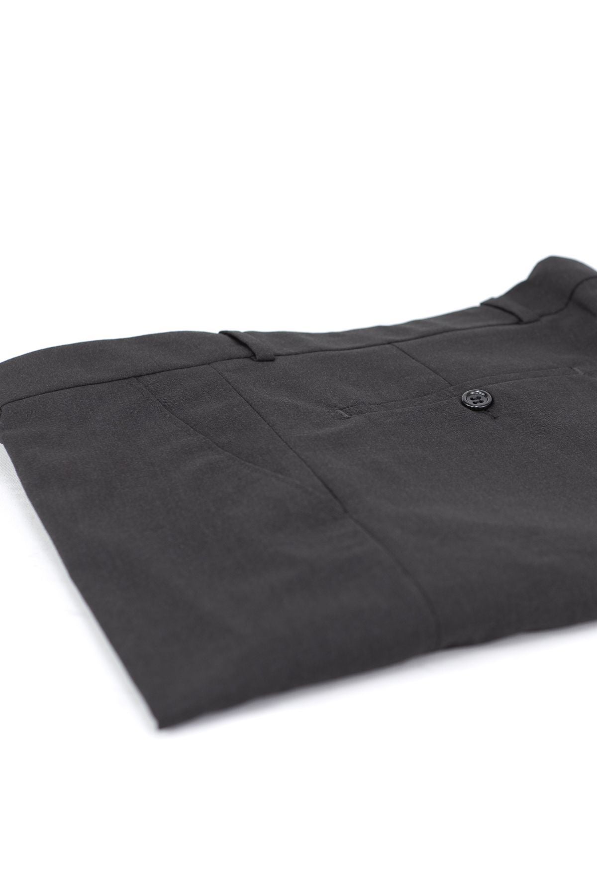 Erkek Klasik Kumaş Pantolon Düz Paça Yandan Cepli Rahat Kesim Tam Kalıp Kendinden Desenli