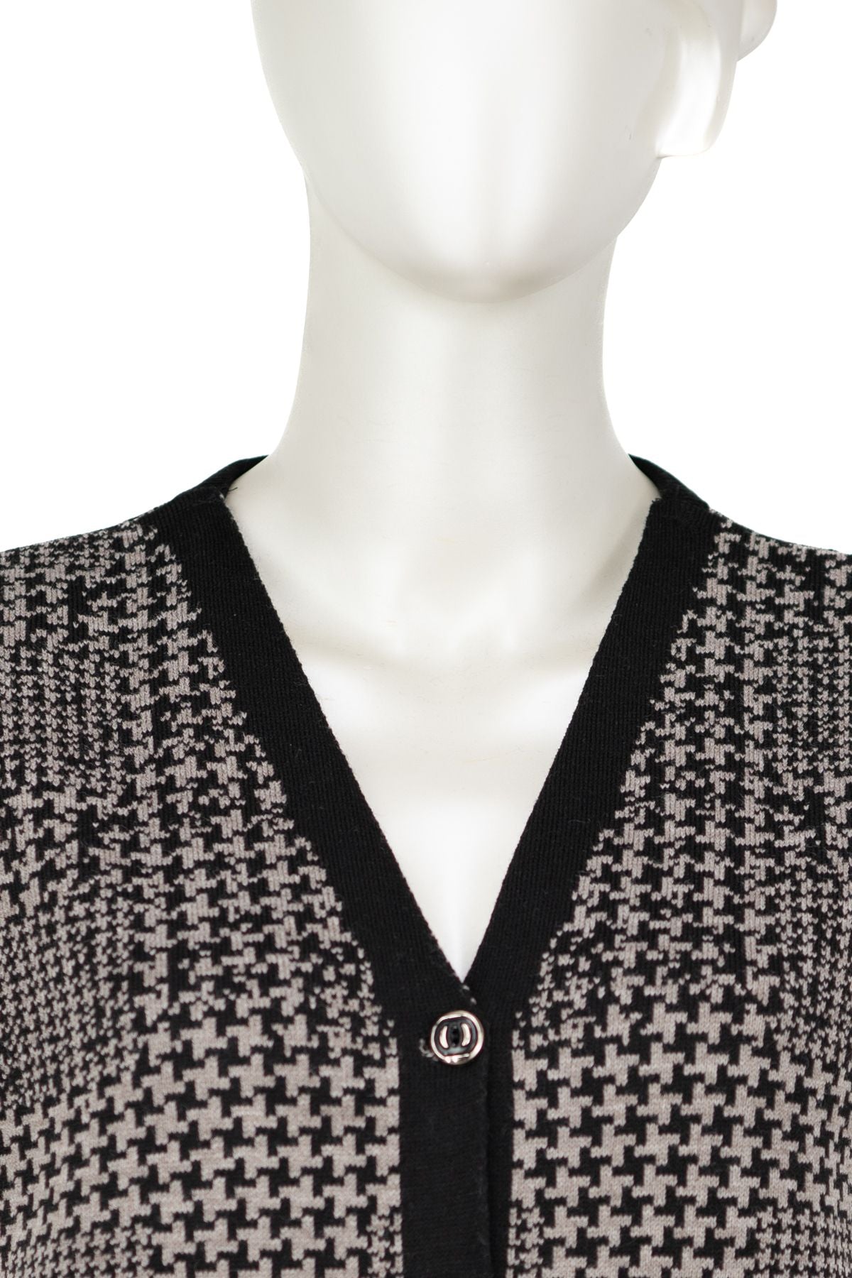 Kadın Kışlık Pamuklu Örme Anne Yelek Çift Cepli Düğmeli Klasik Kazayağı Modelli Tam Kalıp