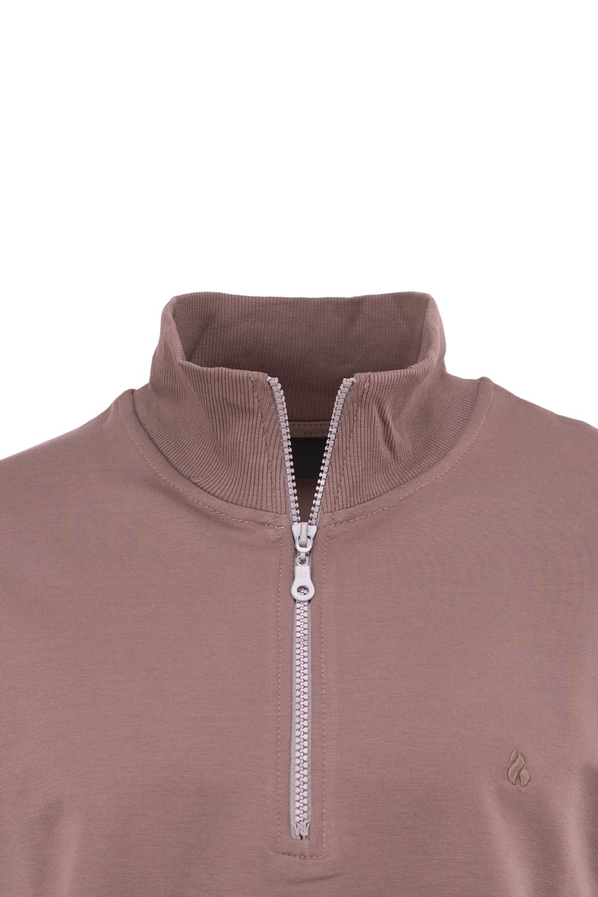 Erkek Mevsimlik Yarım Fermuarlı TamKalıp Likralı Premium Pamuklu Kumaş iki iplik Sweatshirt