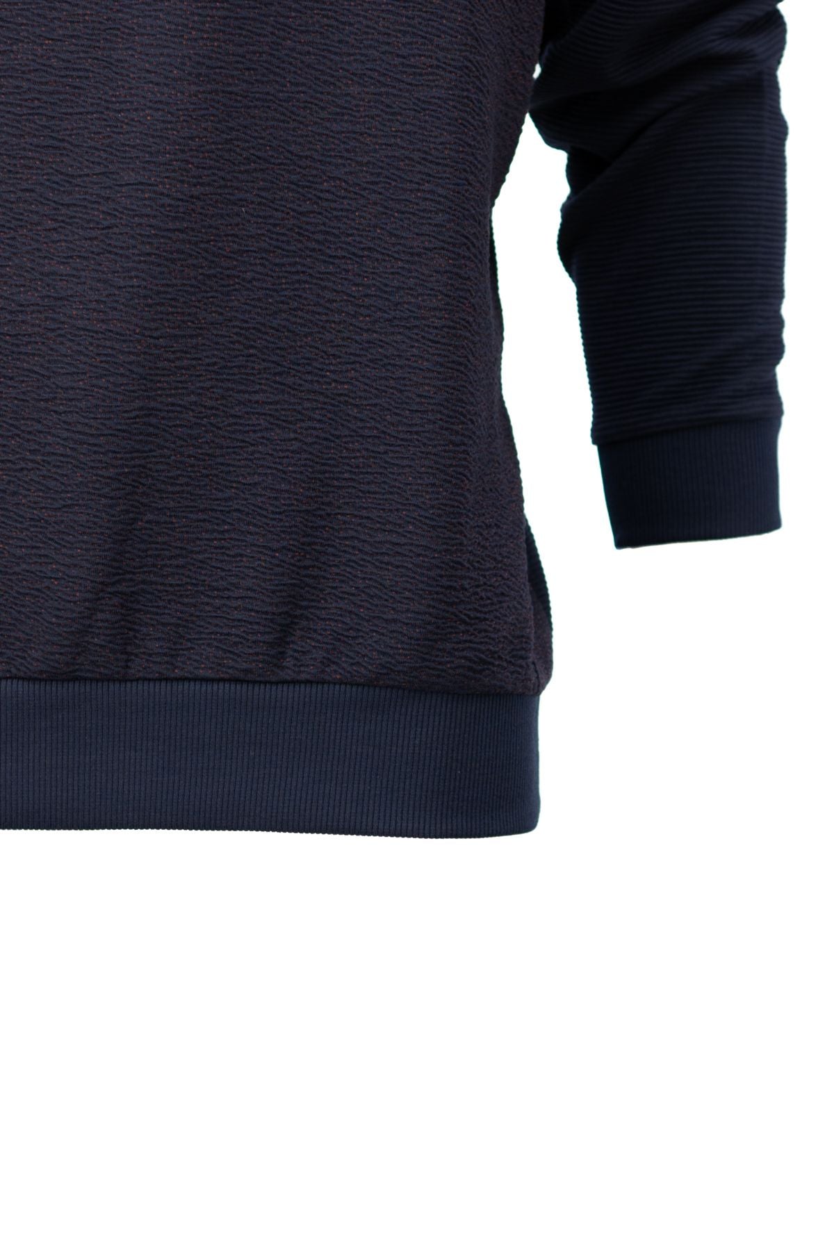 Erkek Mevsimlik Doğal Pamuklu Şık Sweatshirt Bisiklet Yaka Panolu Rahat Kesim Tam Kalıp