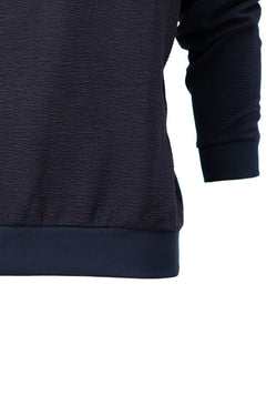 Erkek Mevsimlik Doğal Pamuklu Şık Sweatshirt Bisiklet Yaka Panolu Rahat Kesim Tam Kalıp