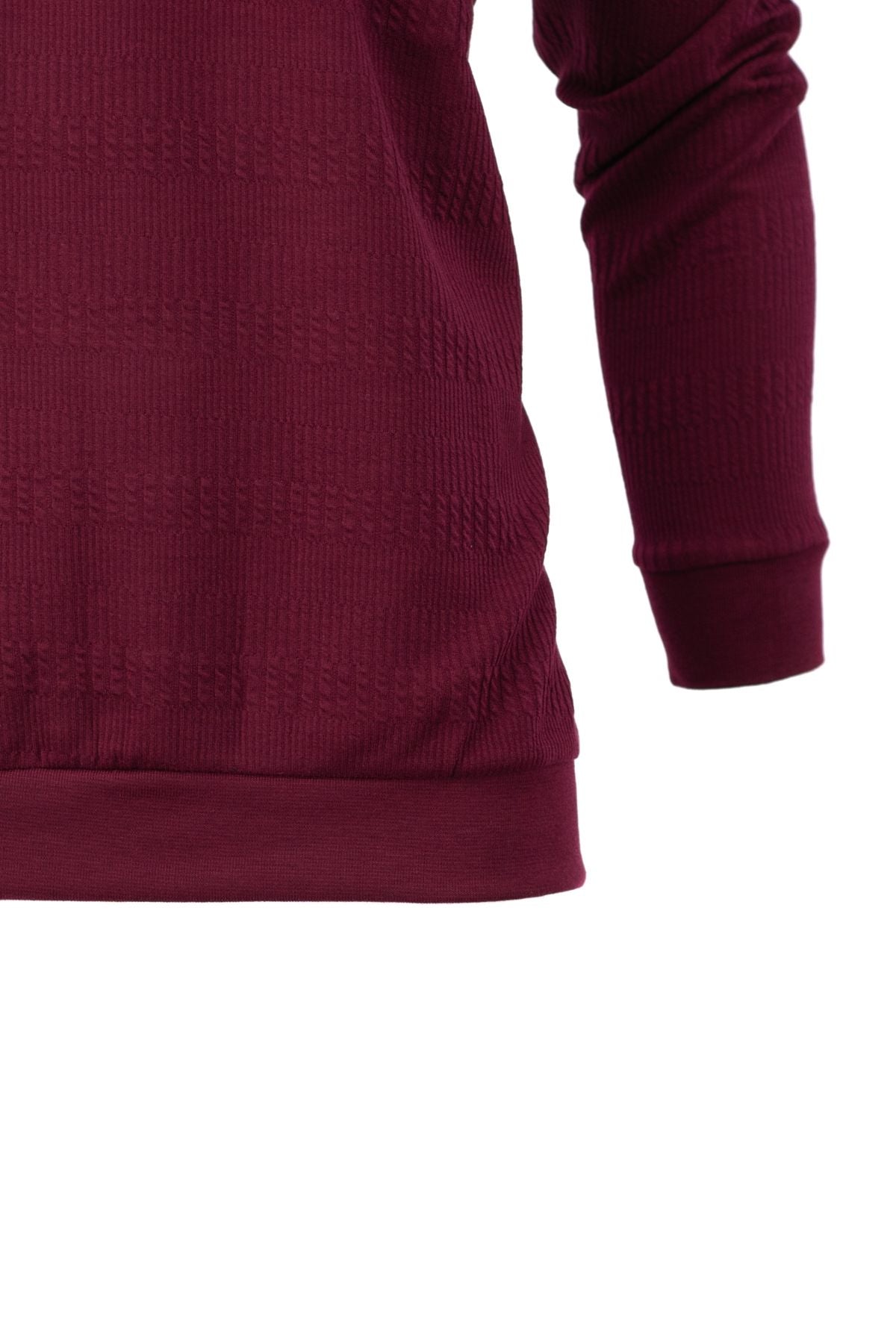 Erkek Mevsimlik Düğmeli Fileto Cep Tam Kalıp Jakarlı Model Likralı Pamuklu Kumaş Sweatshirt