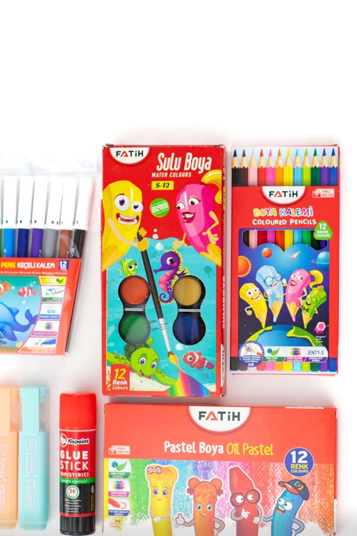 Kırtasiye Okul Seti Flüt Hediyeli Okula Dönüş ilkokul Öğrencileri için 20 Parça Tam Set