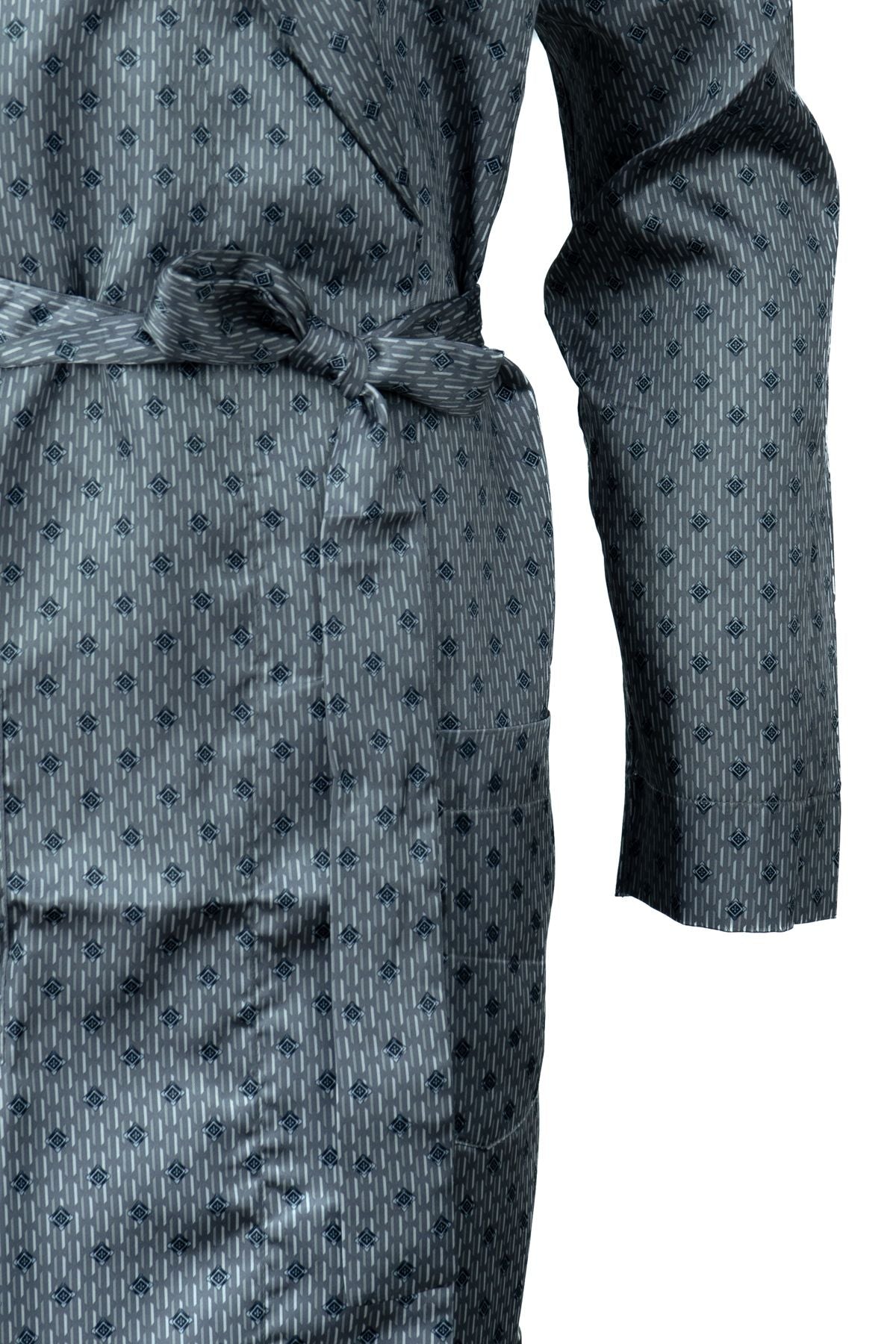 Erkek Şık Klasik Model Röpteşambır Premium Saten Kumaş Soft Ekose Model Cepli Rob