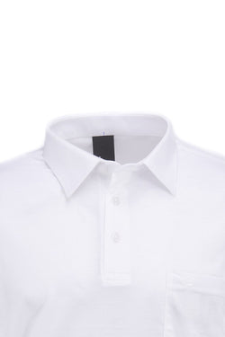 Erkek Gömlek Yaka Cepli Kısa Kollu Normal Kesim Tam Kalıp Premium Pamuklu Kumaş T-shirt