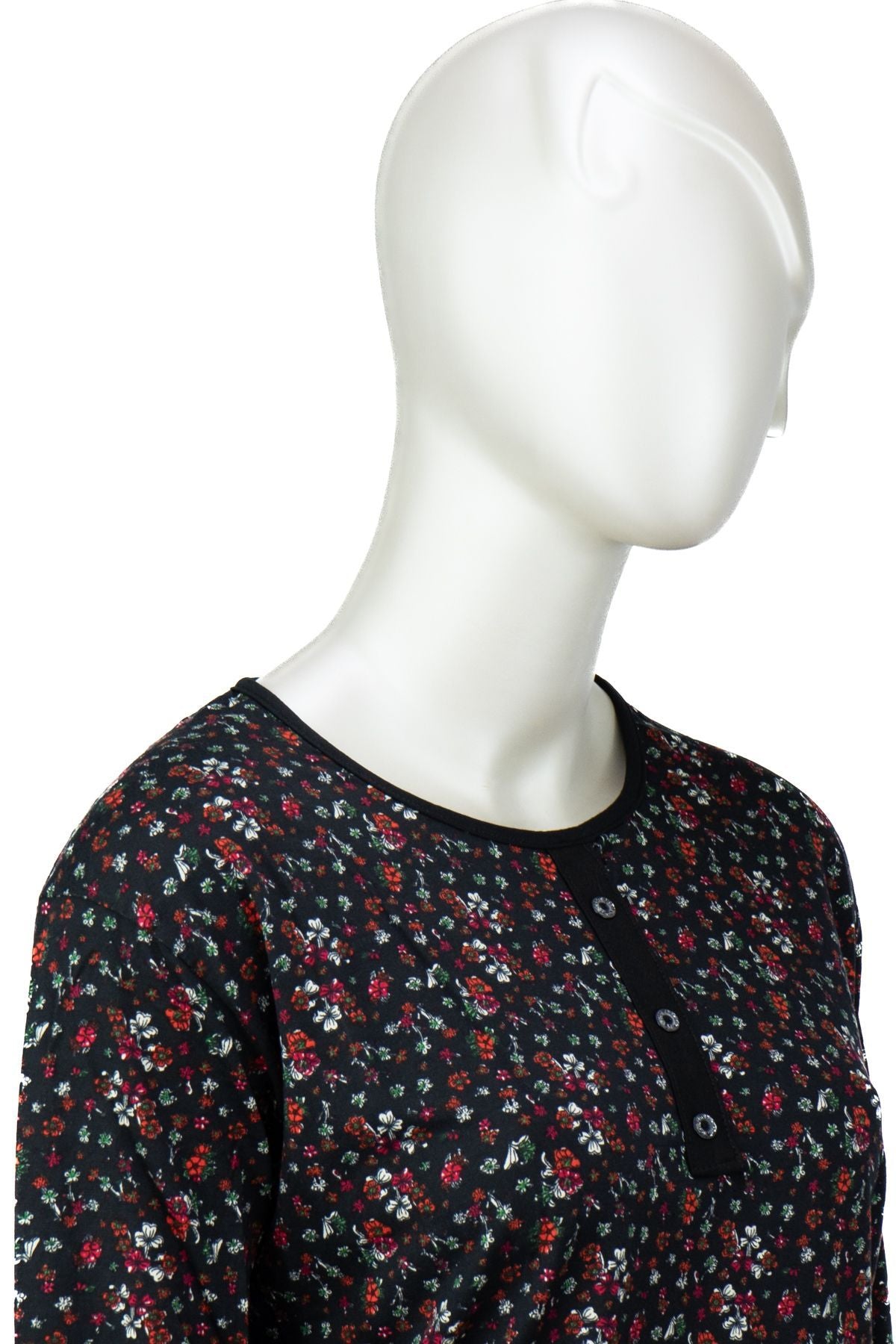 Kadın Anne Bluz Turlu Viskon Penye Kumaş Çiçek Demeti Desenli Likralı Rahat Kesim Tam Kalıp