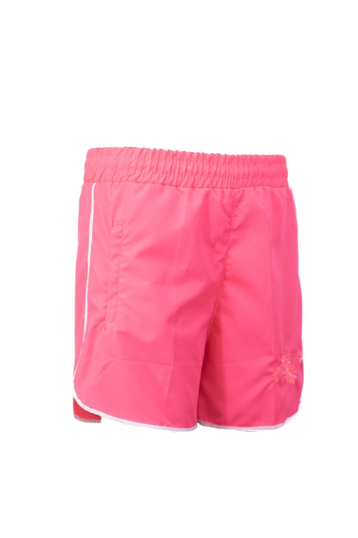 Kadın Deniz Şortu Beli Lastikli ve Bağcıklı Cepli Nakışlı Su Tutmayan Rahat Hafif Kumaş