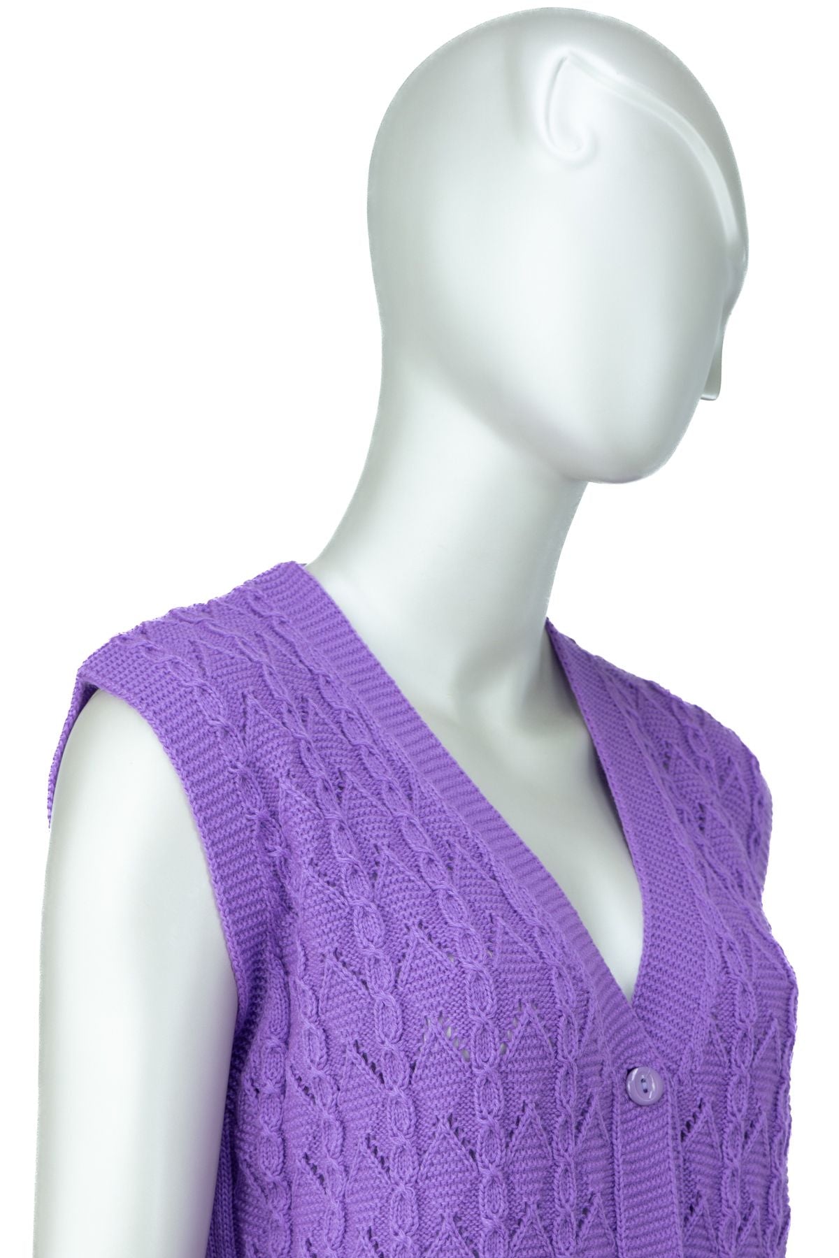 Kadın Kışlık Pamuklu Triko Örme Anne Yelek Bahar Model Önden Düğmeli Çift Cepli Rahat Kesim