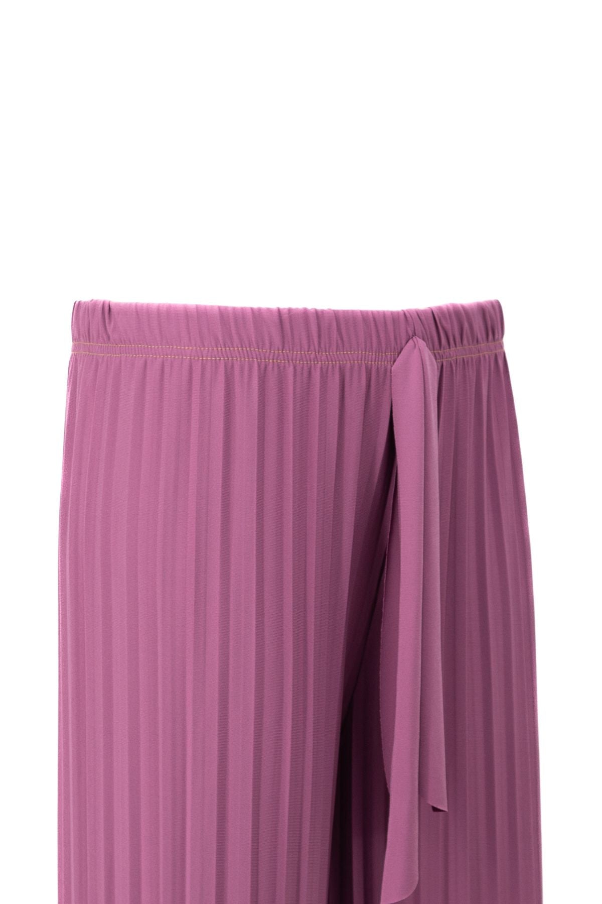 Kadın Butik Pantolon Etek Beli Lastikli Pilili Önden Parça Kumaş Detaylı Likralı Sandy Kumaş