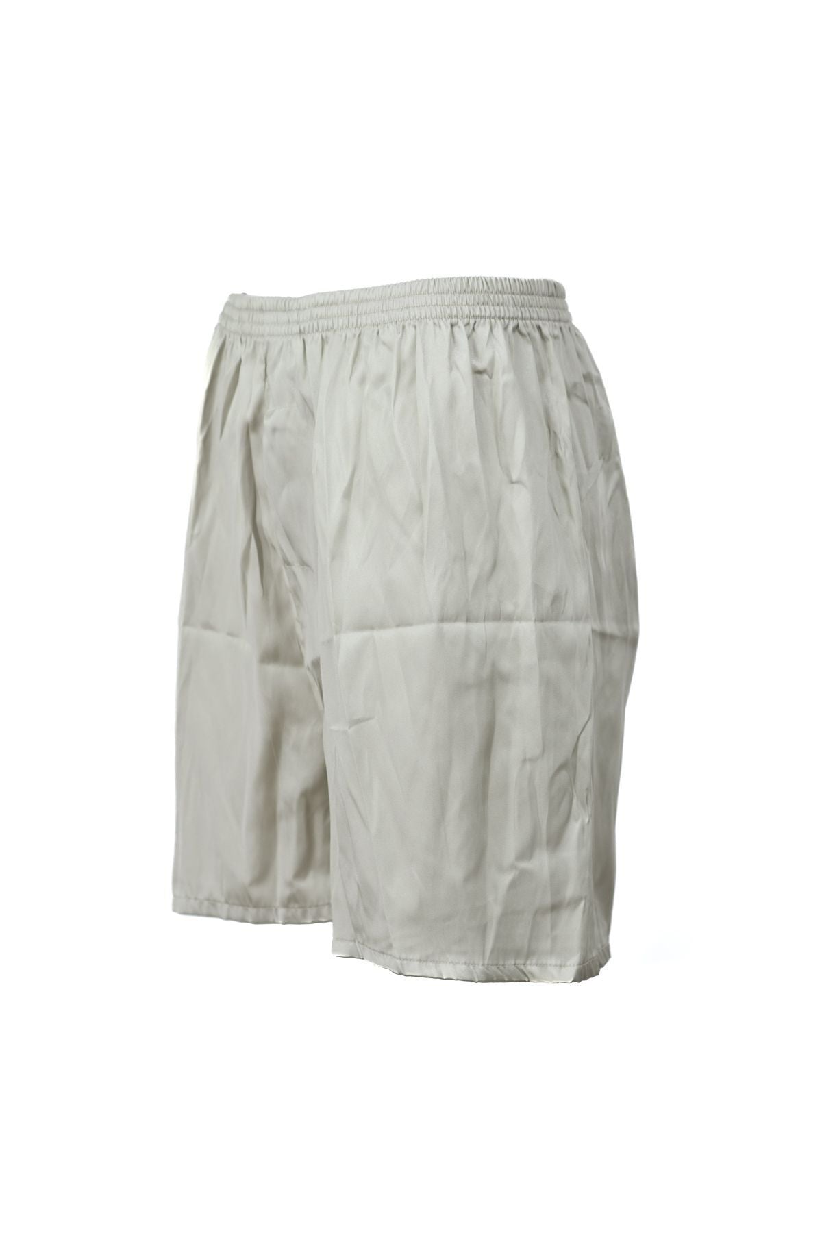 Erkek Saten Kumaş Şort Düz Renk Beli Lastikli Cepsiz Hafif Kumaş