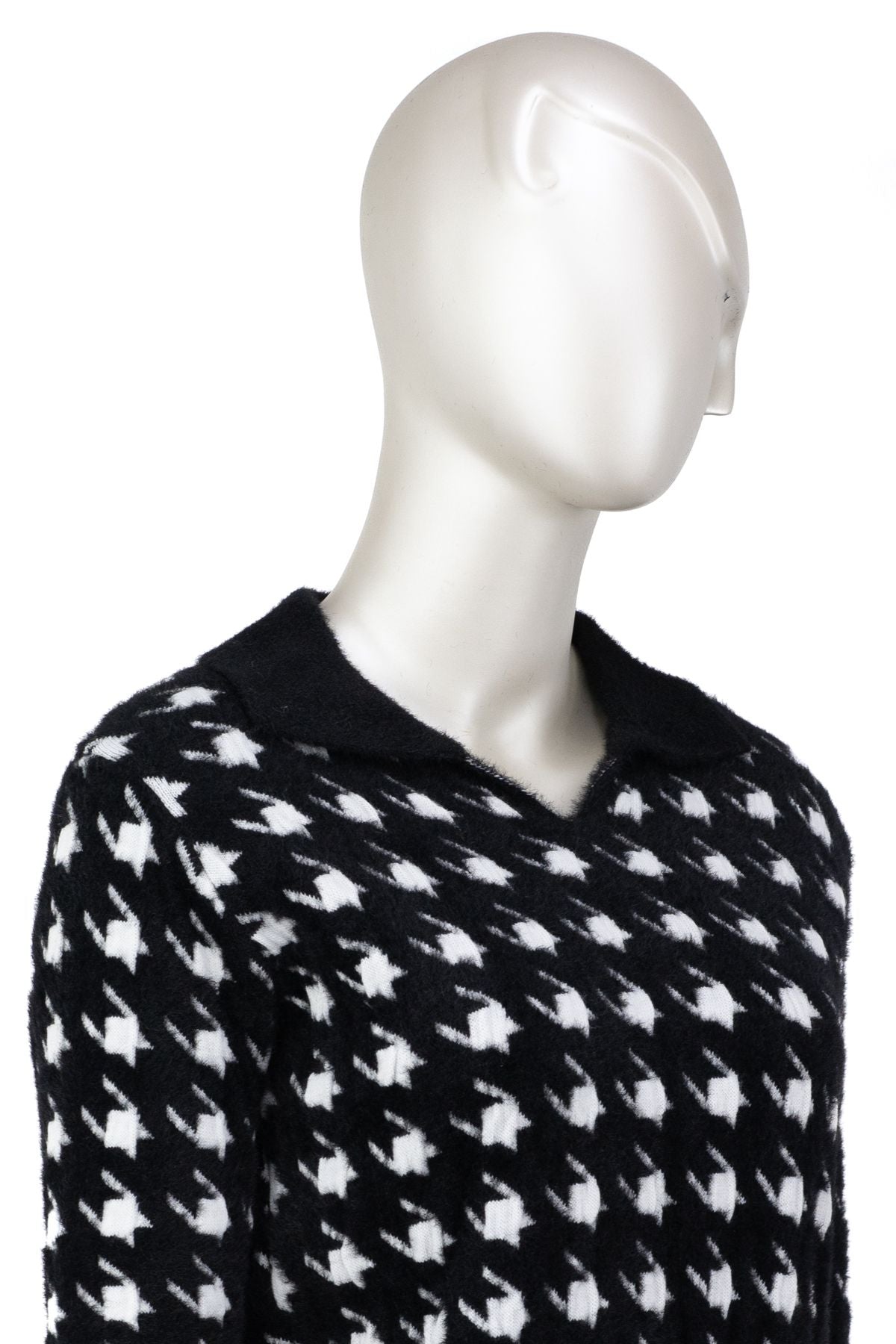 Kadın Kışlık Gömlek Yaka Normal Kesim Likralı Tüylü Dokuma Triko Moda Kazak