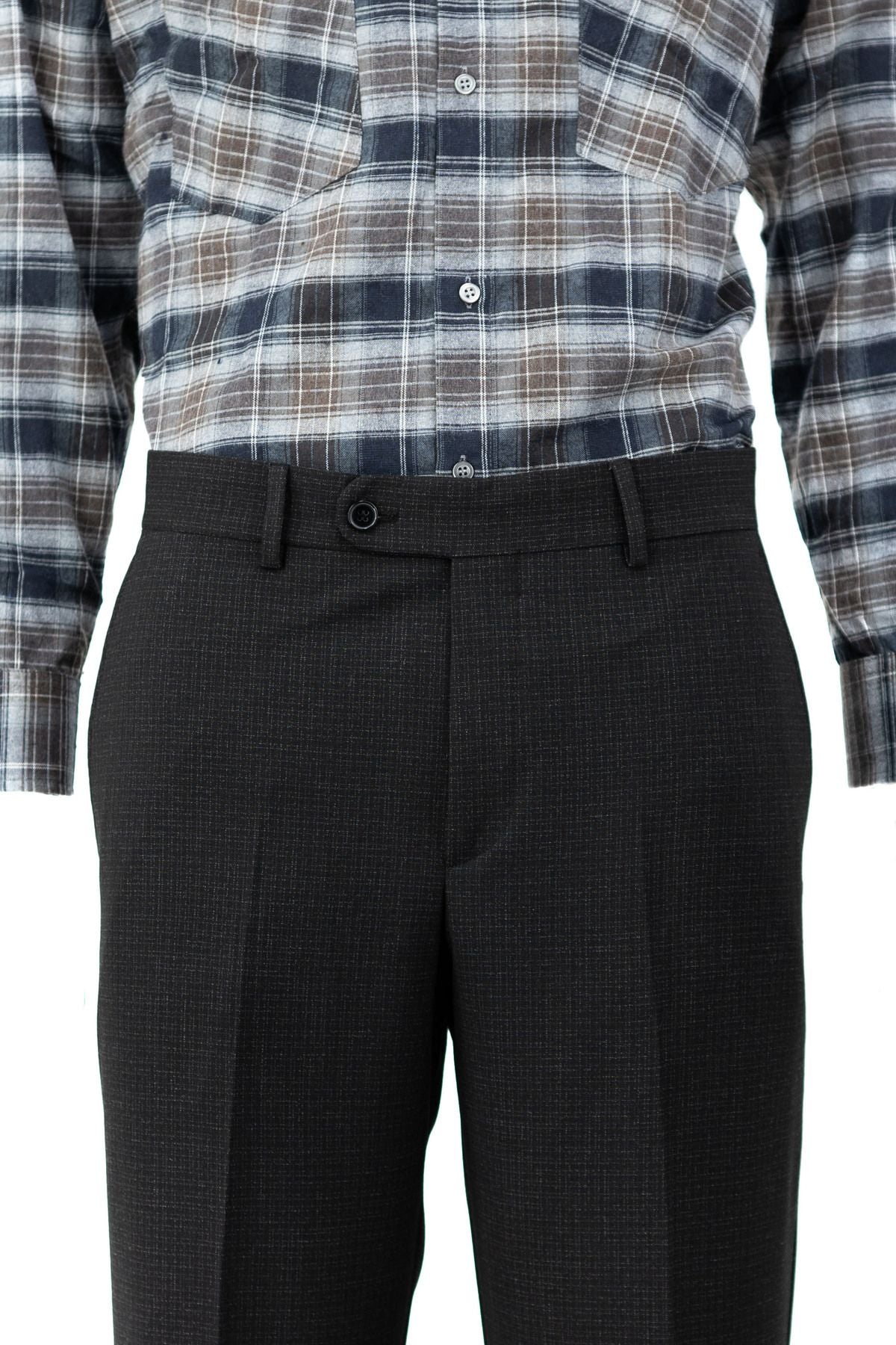 Erkek Mevsimlik Düz Paça Yandan Cepli Rahat Kesim Tam Kalıp Klasik Kumaş Pantolon